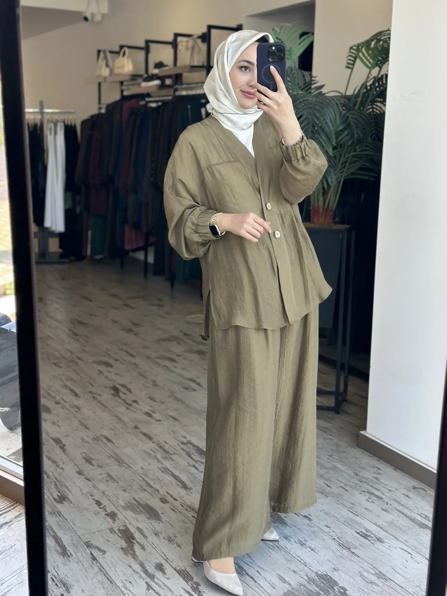 Almarwah Pile Detaylı Tencel Etek Pantolon 606123