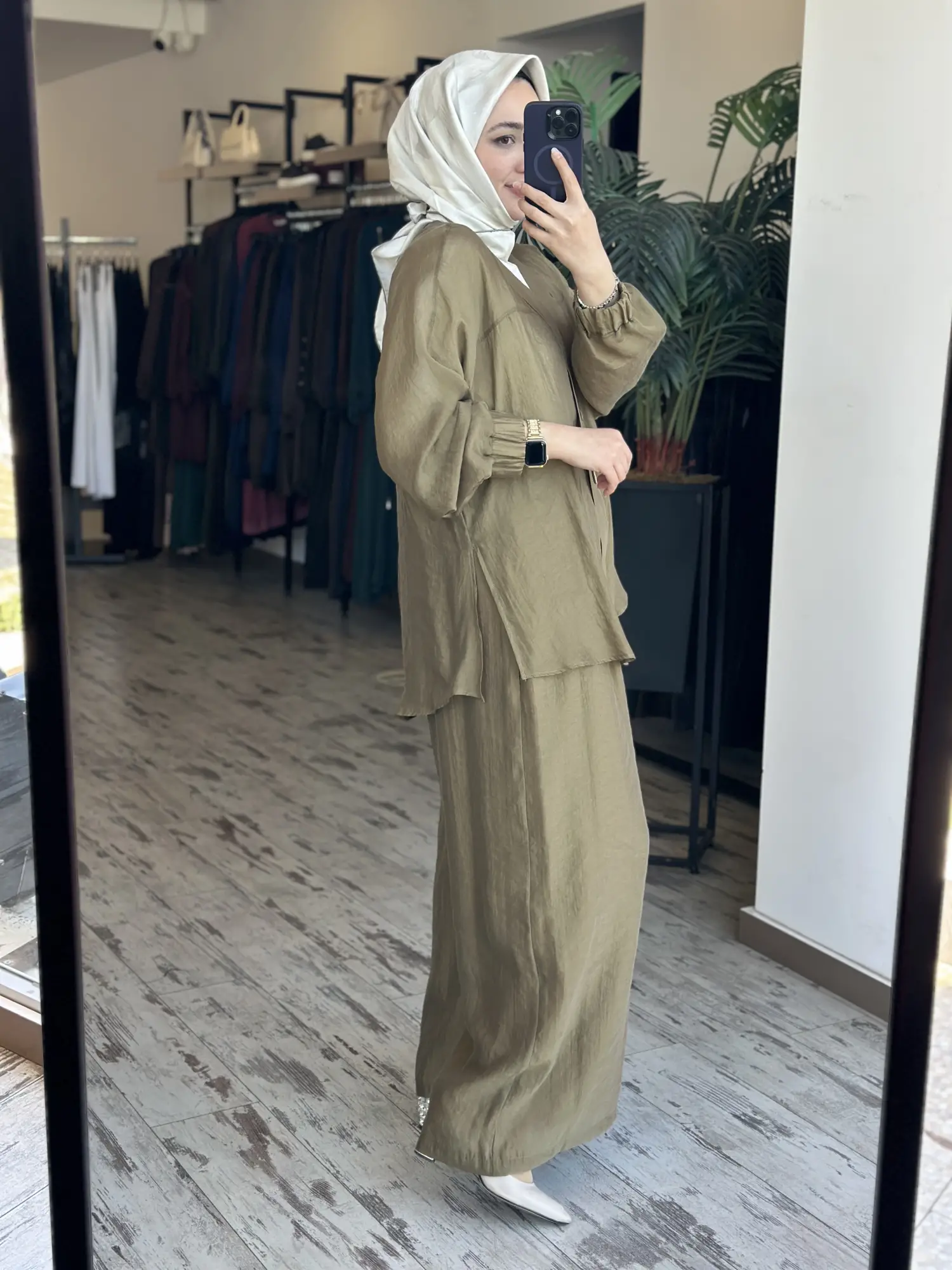 Almarwah Pile Detaylı Tencel Etek Pantolon 606123