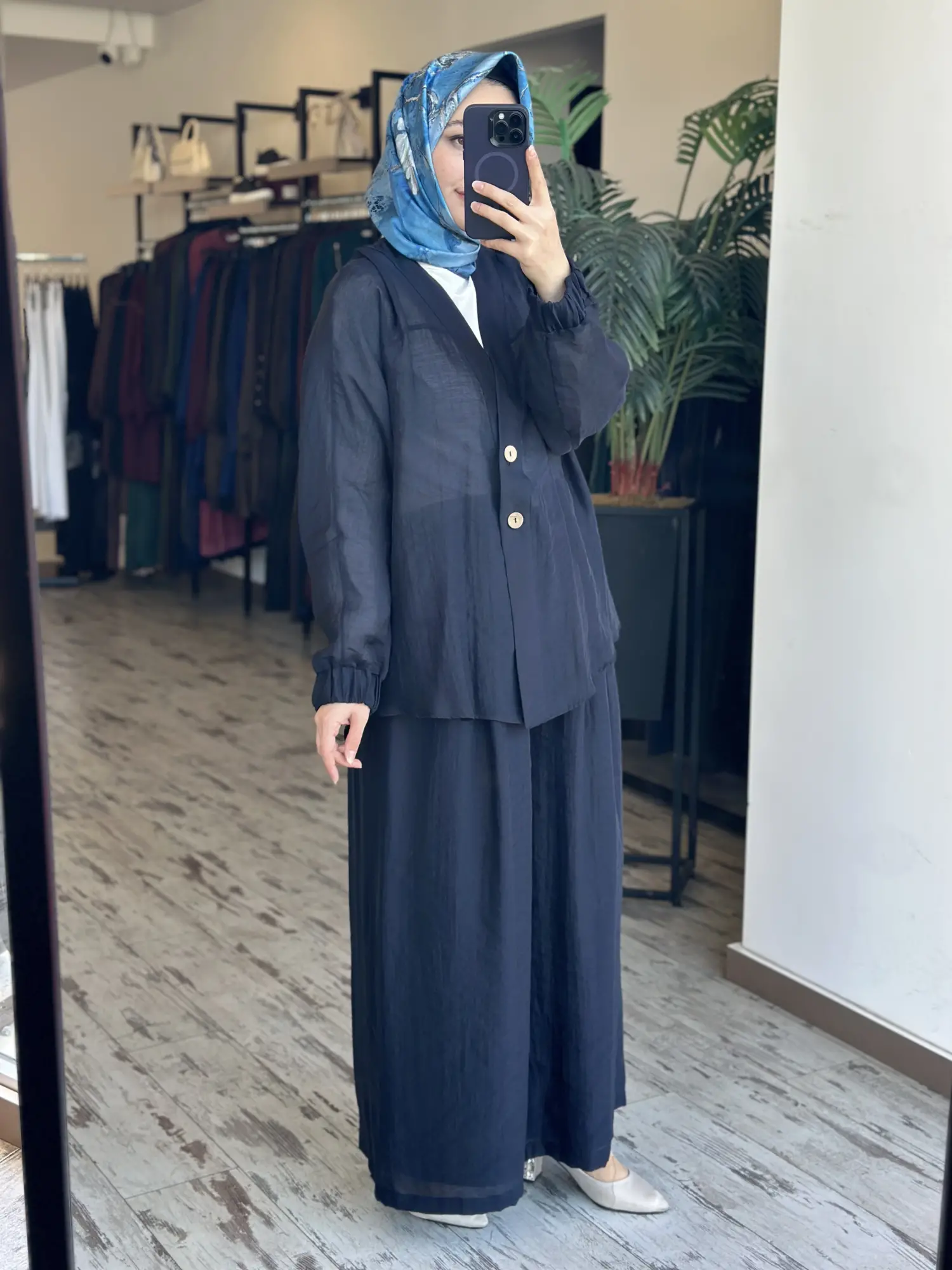 Almarwah Kolları Büzgülü Düğmeli Tencel Ceket 405024