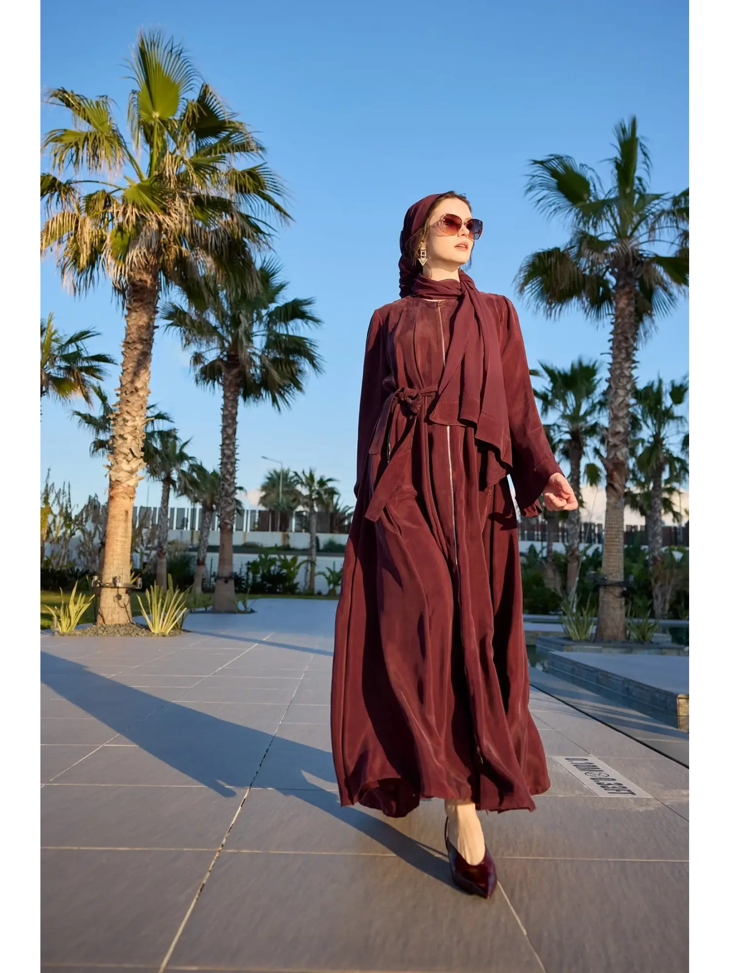 Misswhence Şifon Şal Detaylı Geniş Kol Cupra İpek Pardesü 39506