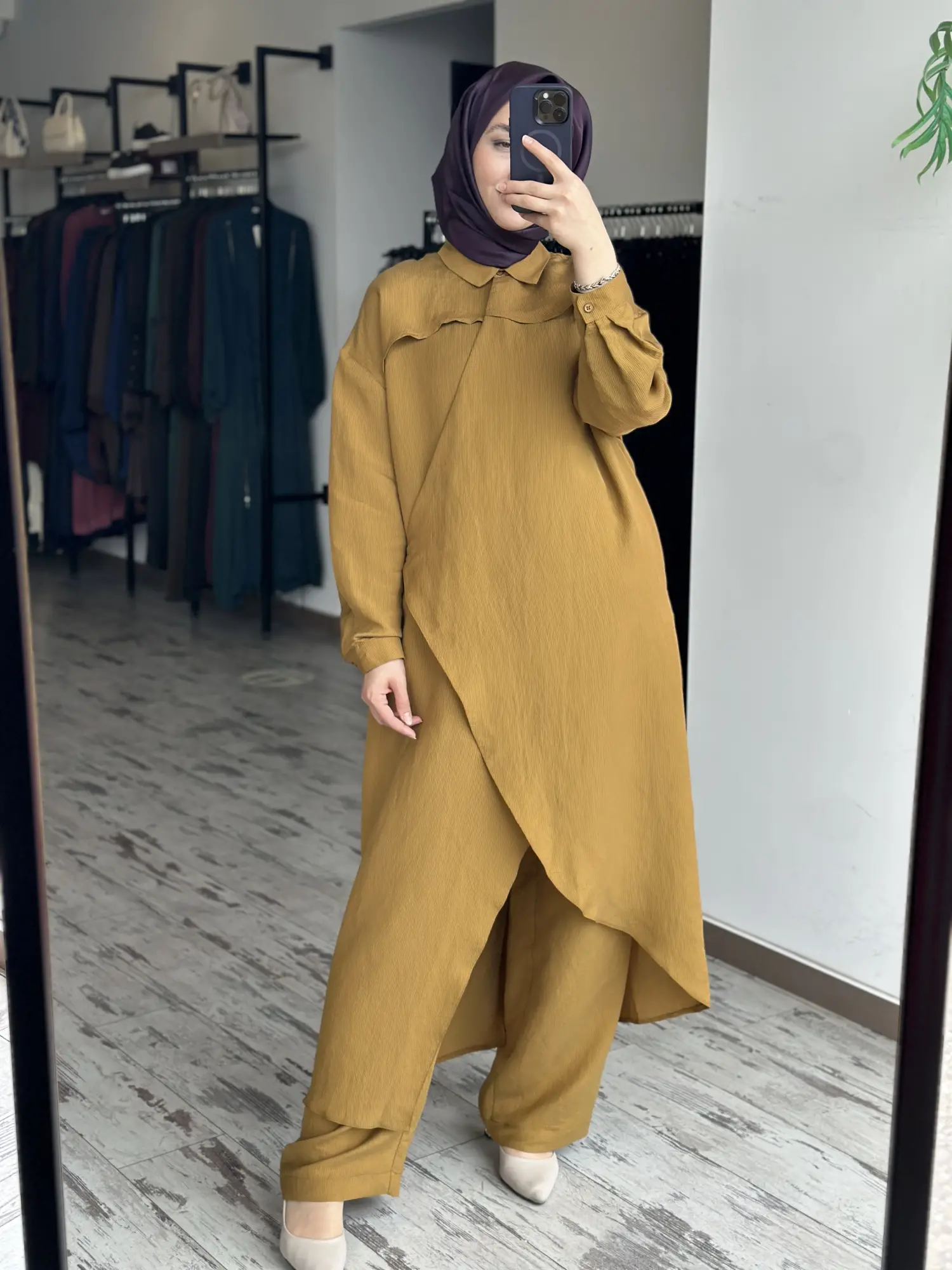 Qooq Store Gömlek Yaka Rüzgarlık Detaylı Arsen Kimono