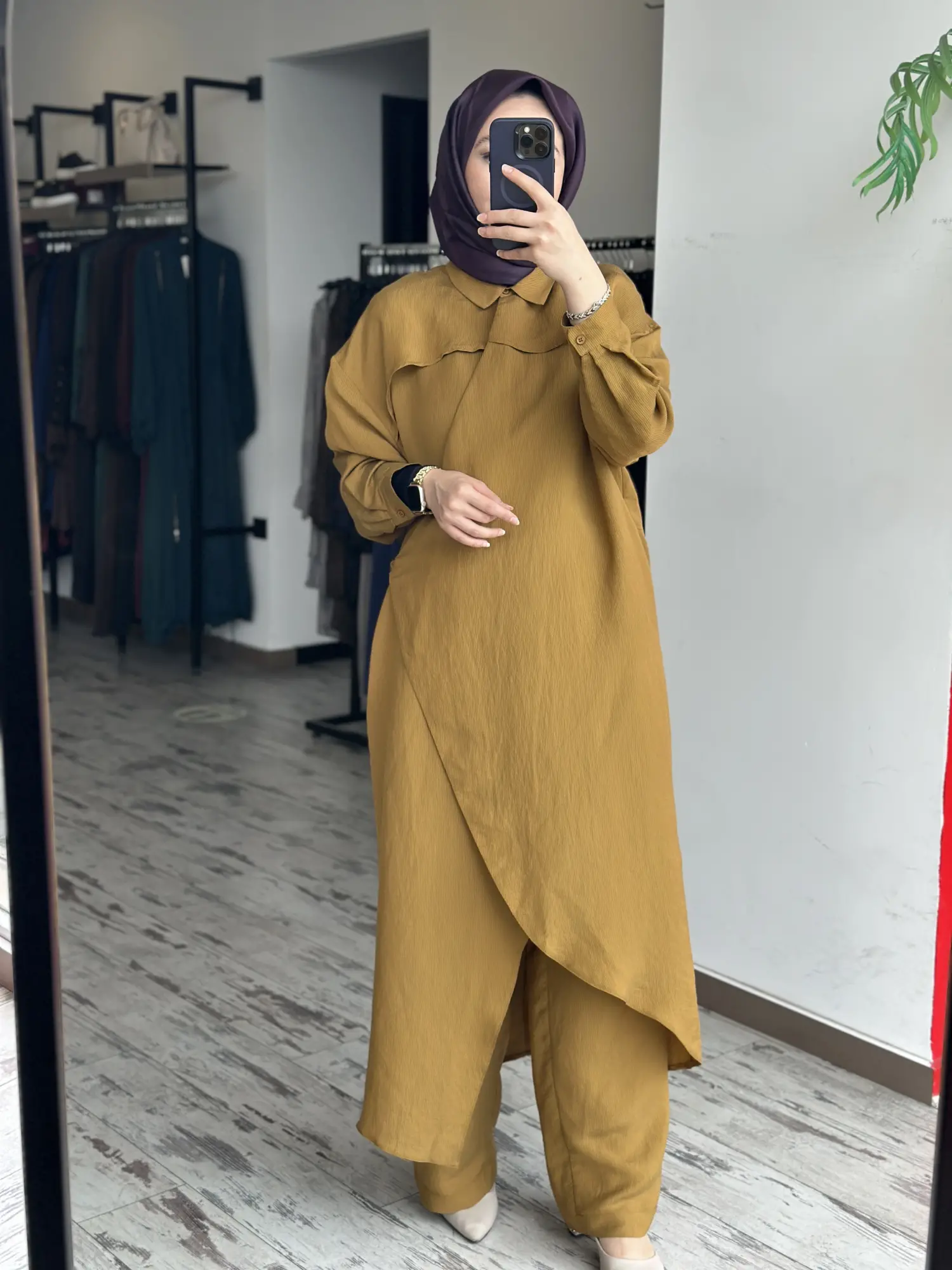 Qooq Store Gömlek Yaka Rüzgarlık Detaylı Arsen Kimono