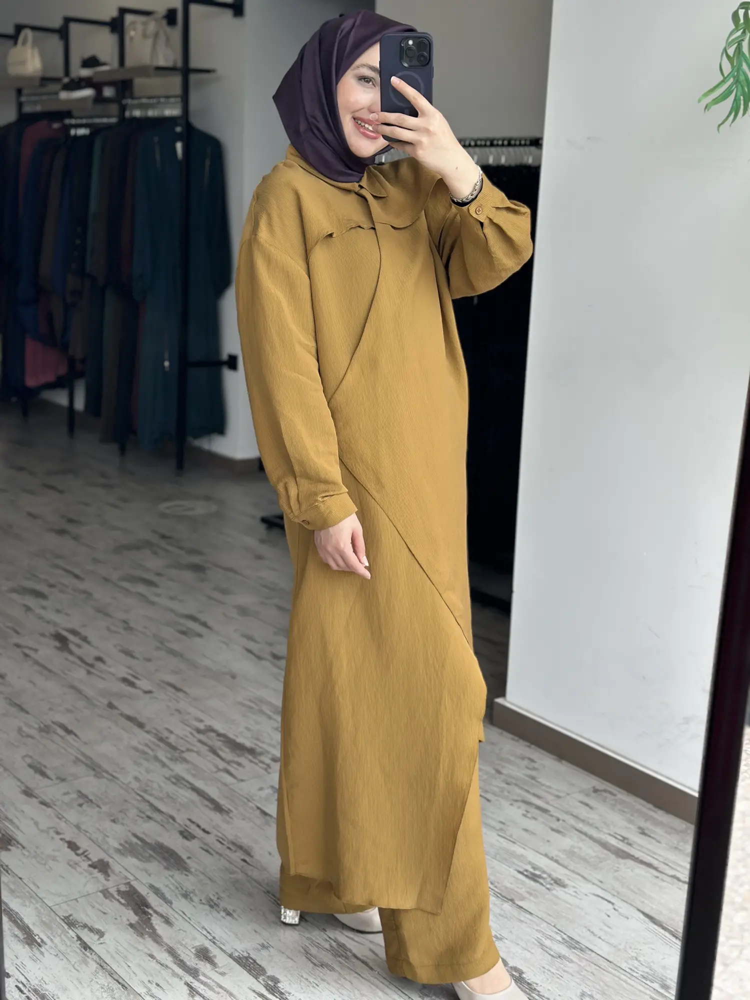 Qooq Store Gömlek Yaka Rüzgarlık Detaylı Arsen Kimono