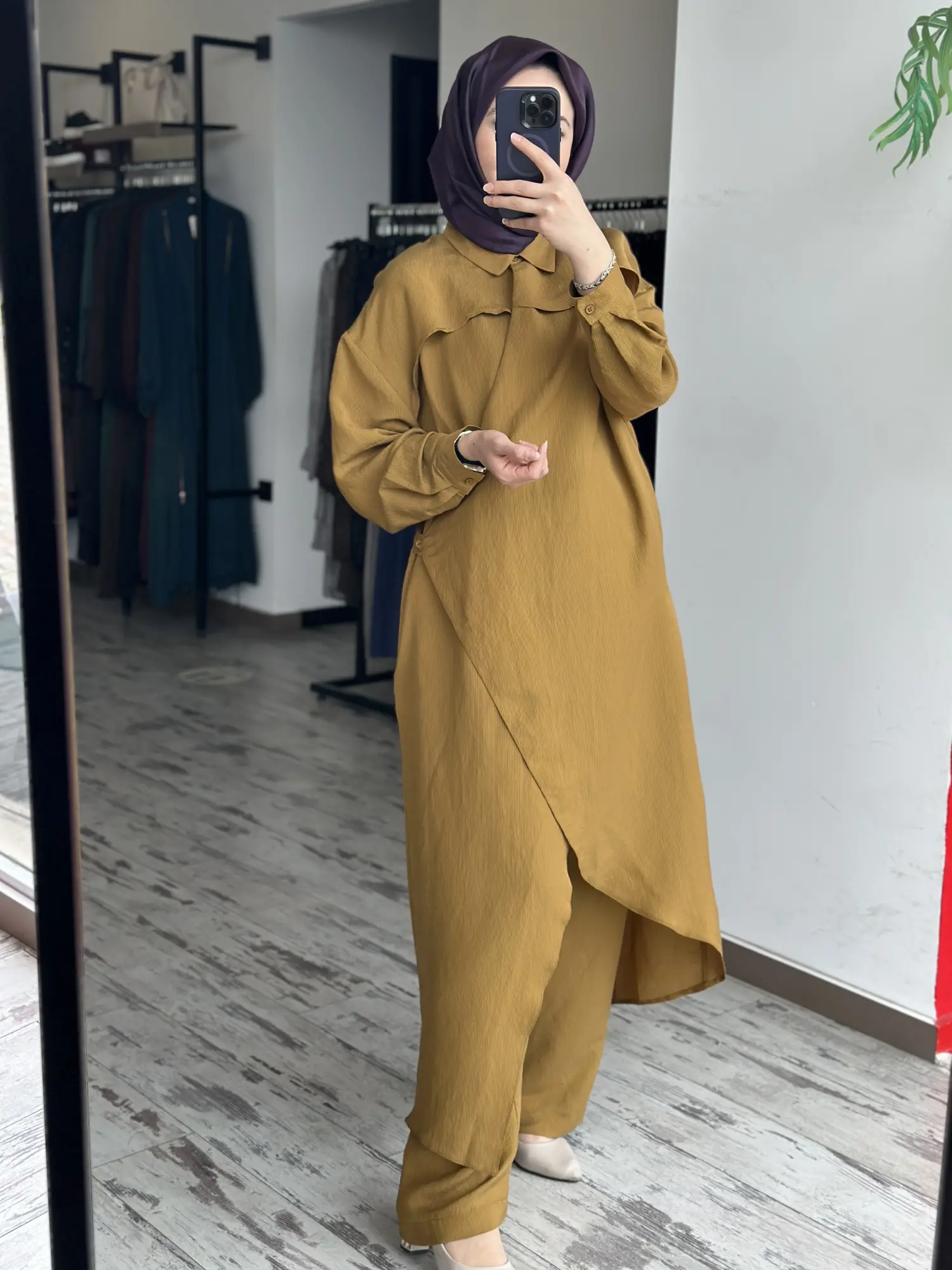 Qooq Store Gömlek Yaka Rüzgarlık Detaylı Arsen Kimono