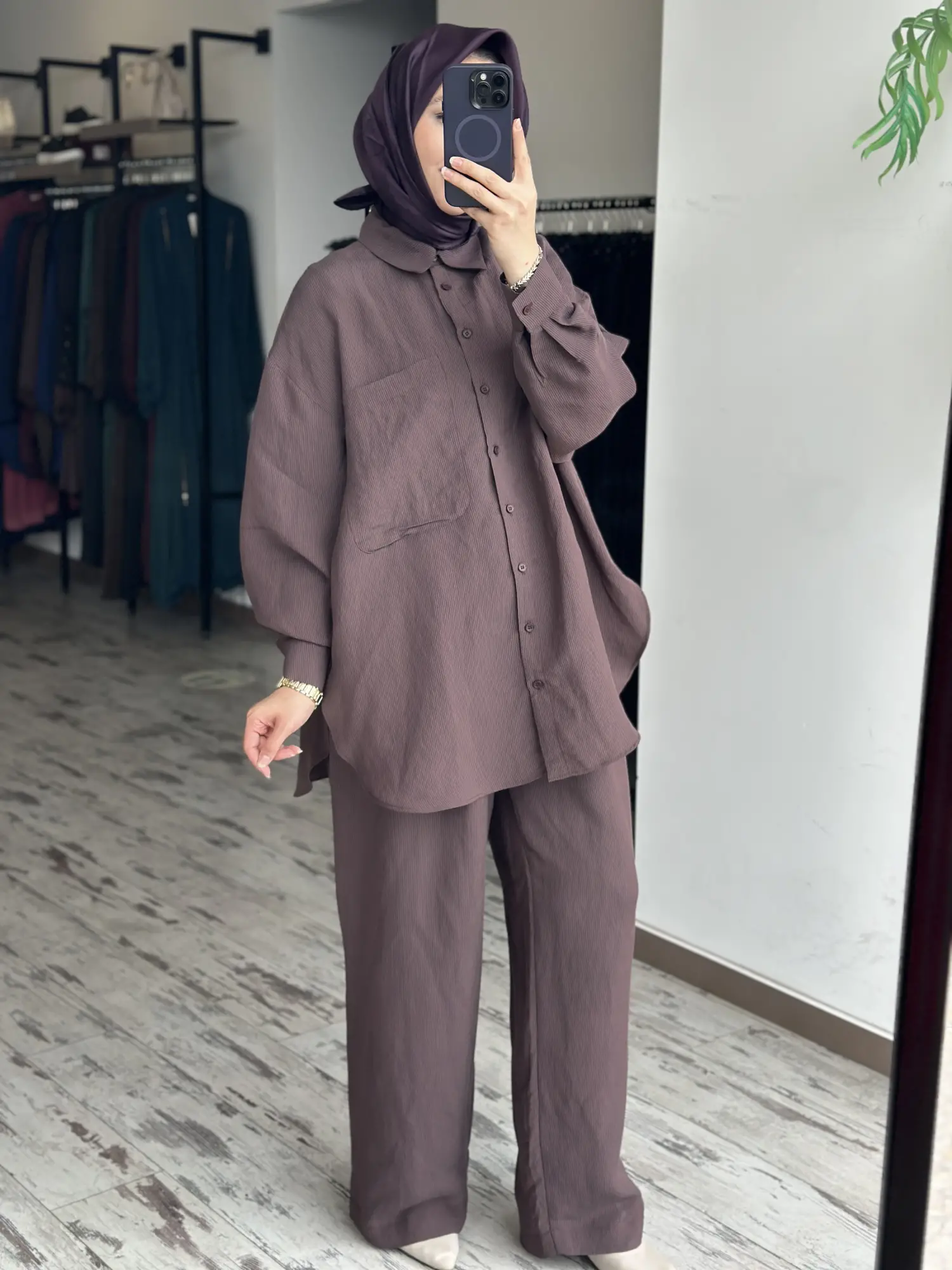 QooQ Store Çizgi ve Cep Detaylı Tencel Silva Gömlek 26SS209