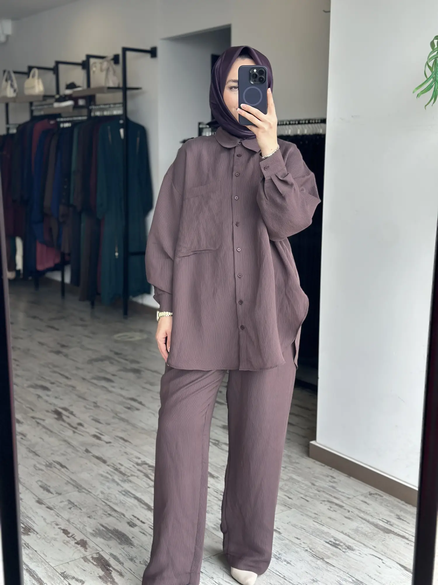 QooQ Store Çizgi ve Cep Detaylı Tencel Silva Gömlek 26SS209