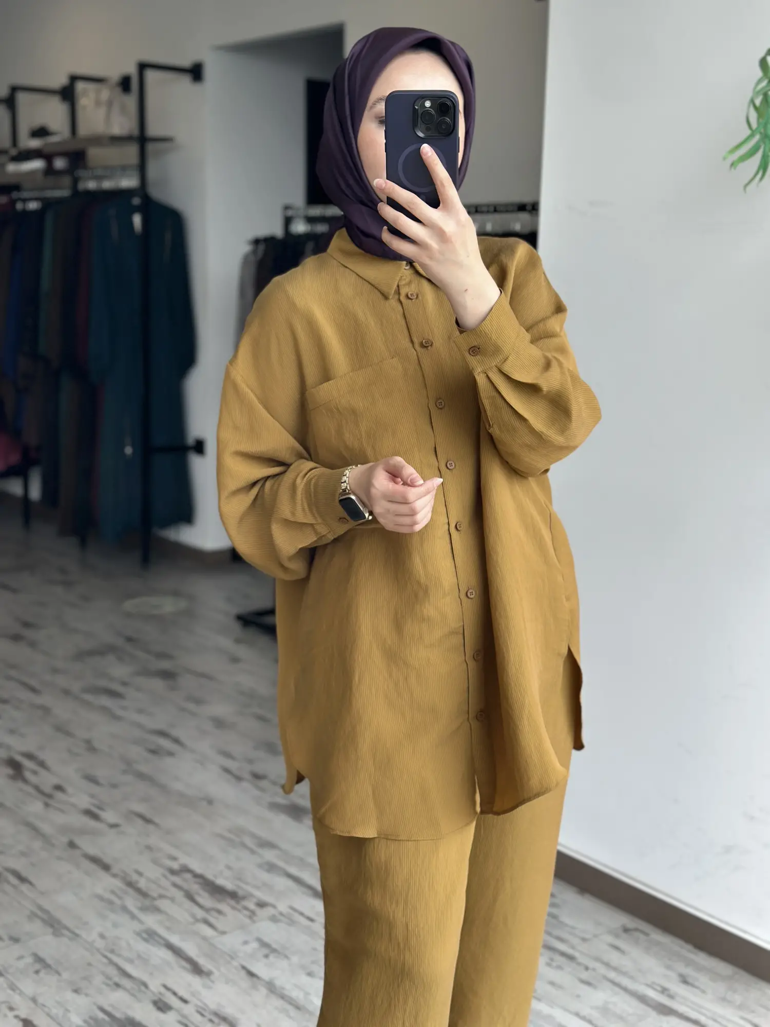 QooQ Store Çizgi ve Cep Detaylı Tencel Silva Gömlek 26SS209