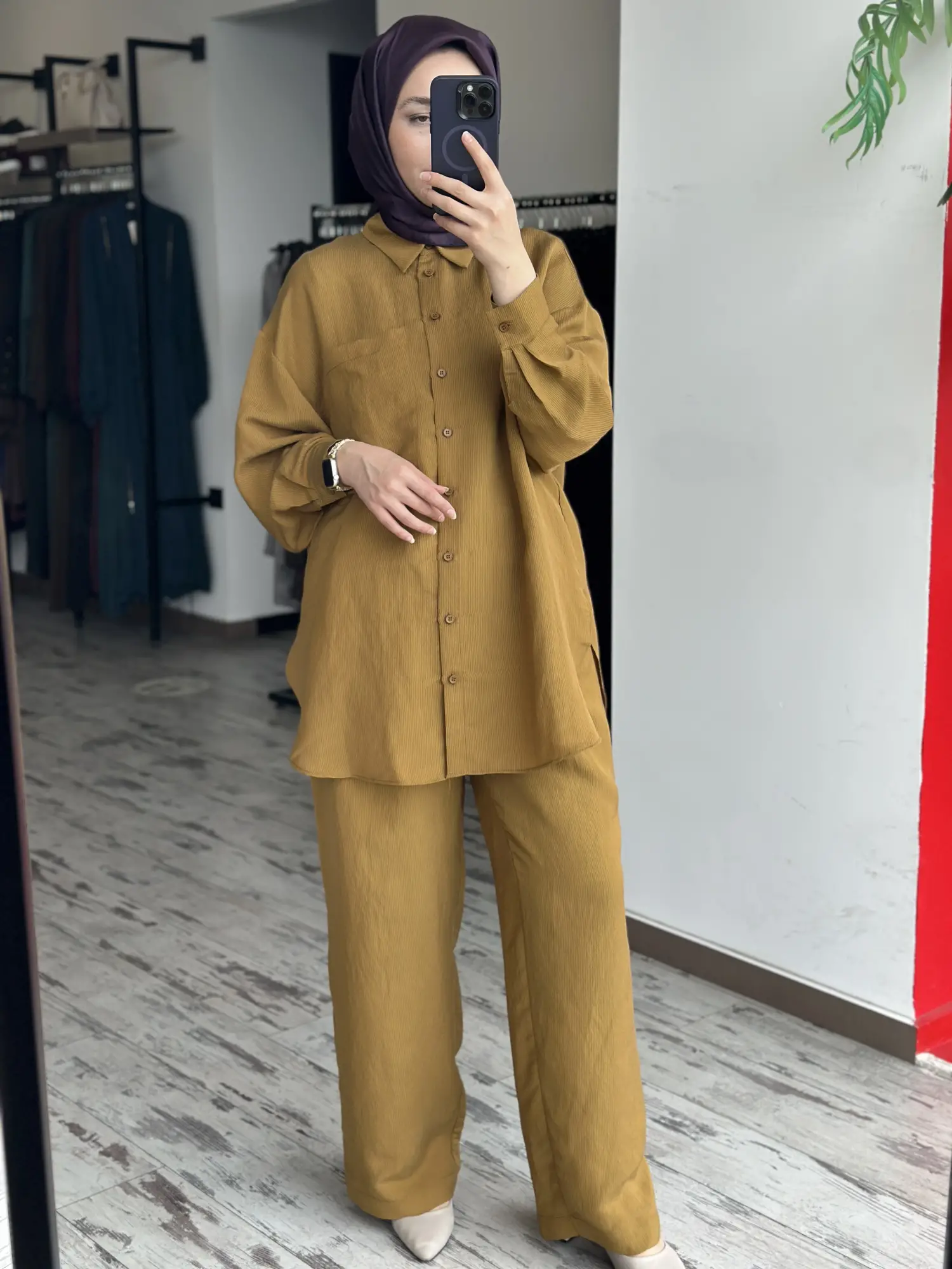 QooQ Store Çizgi ve Cep Detaylı Tencel Silva Gömlek 26SS209