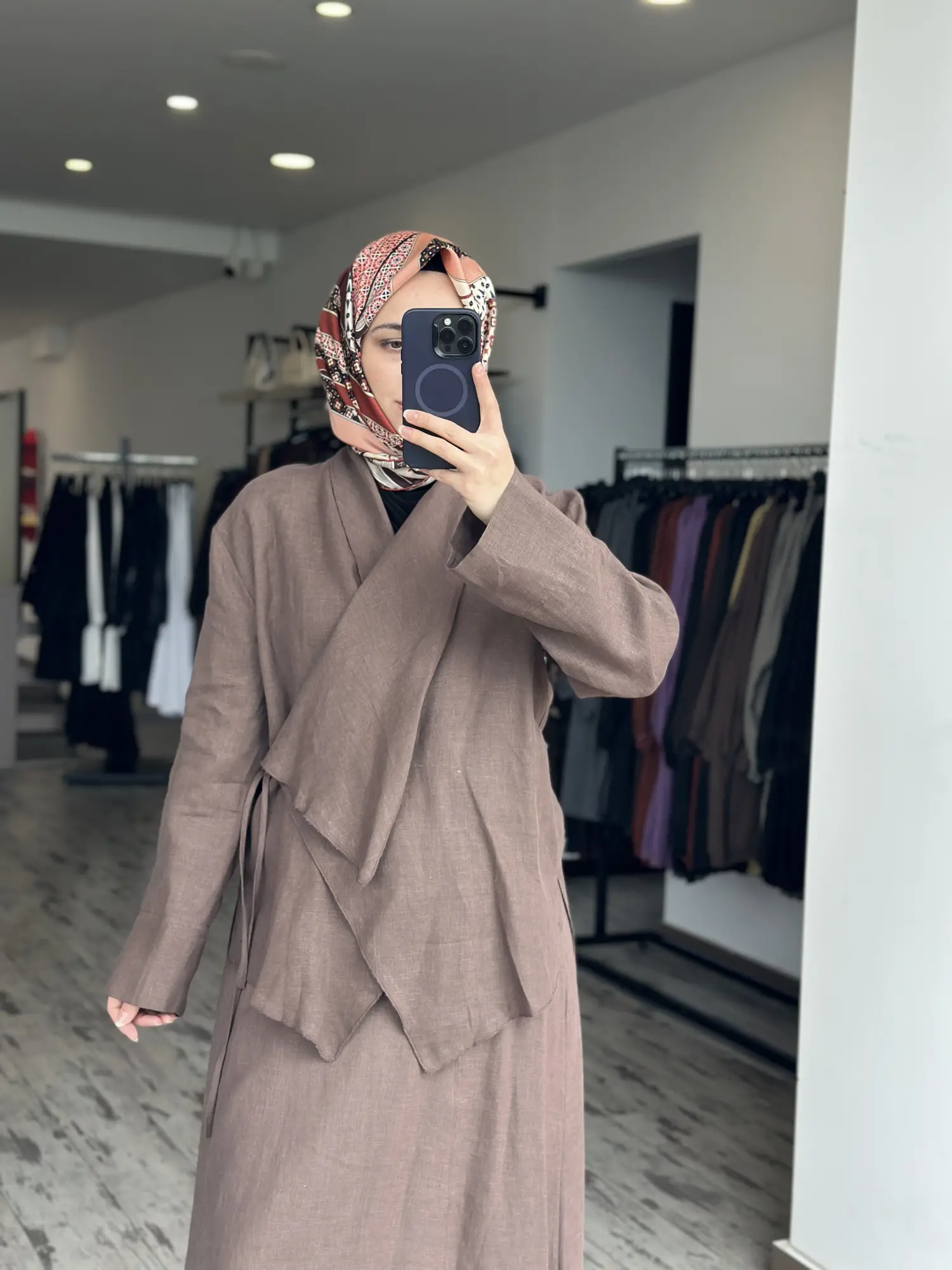 Clande Keten Kimono Etek Takım