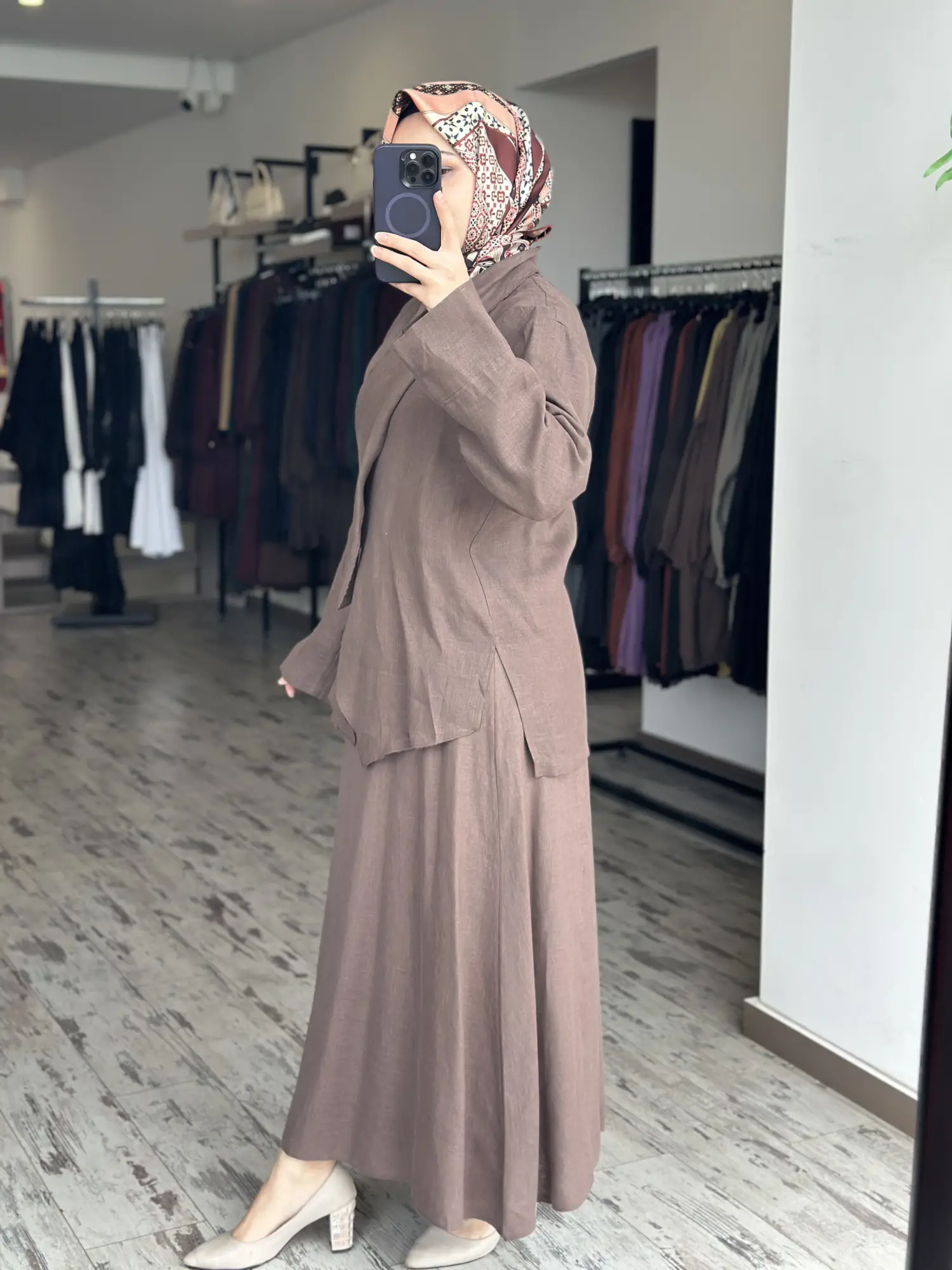 Clande Keten Kimono Etek Takım