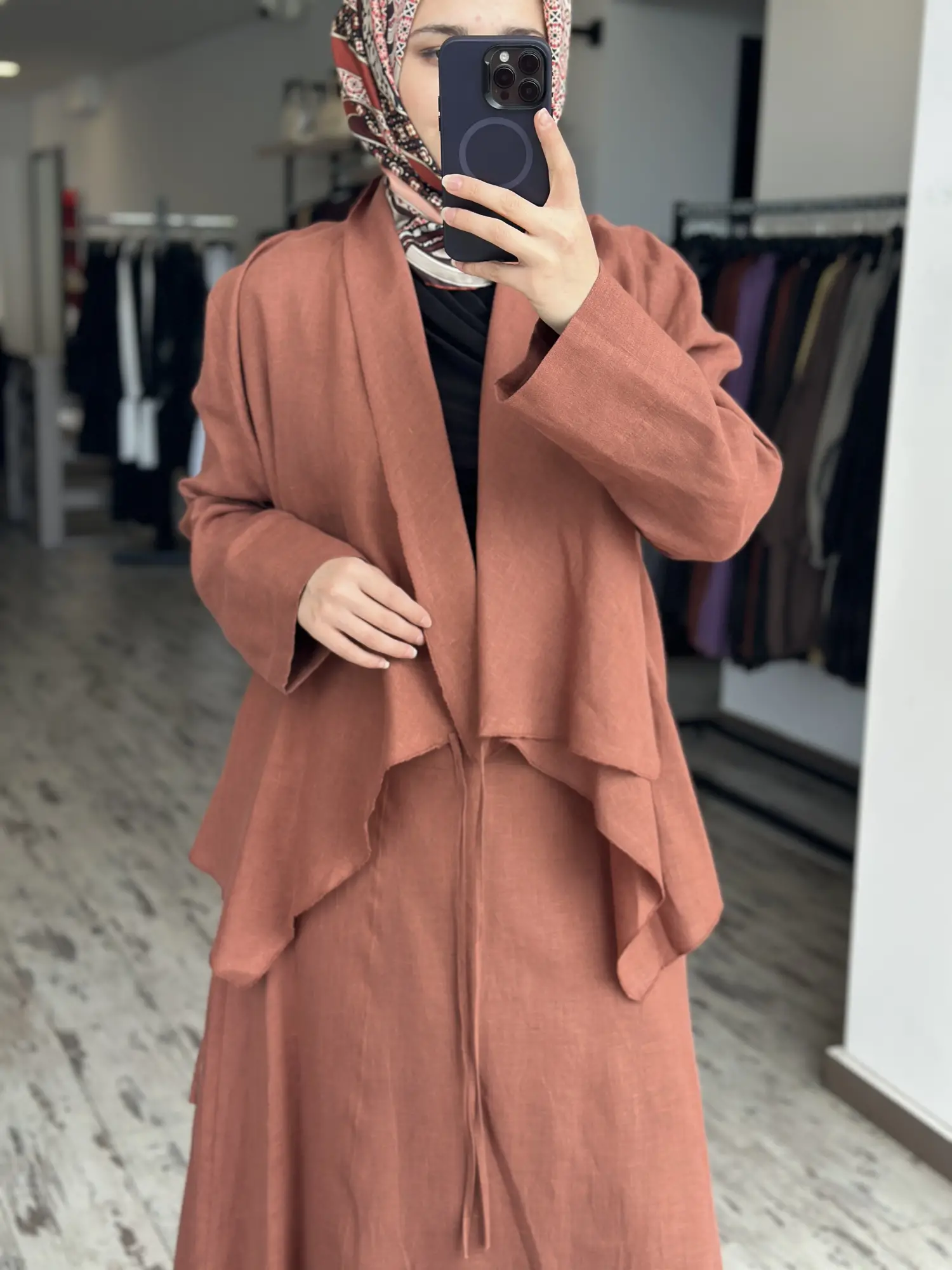 Clande Keten Kimono Etek Takım