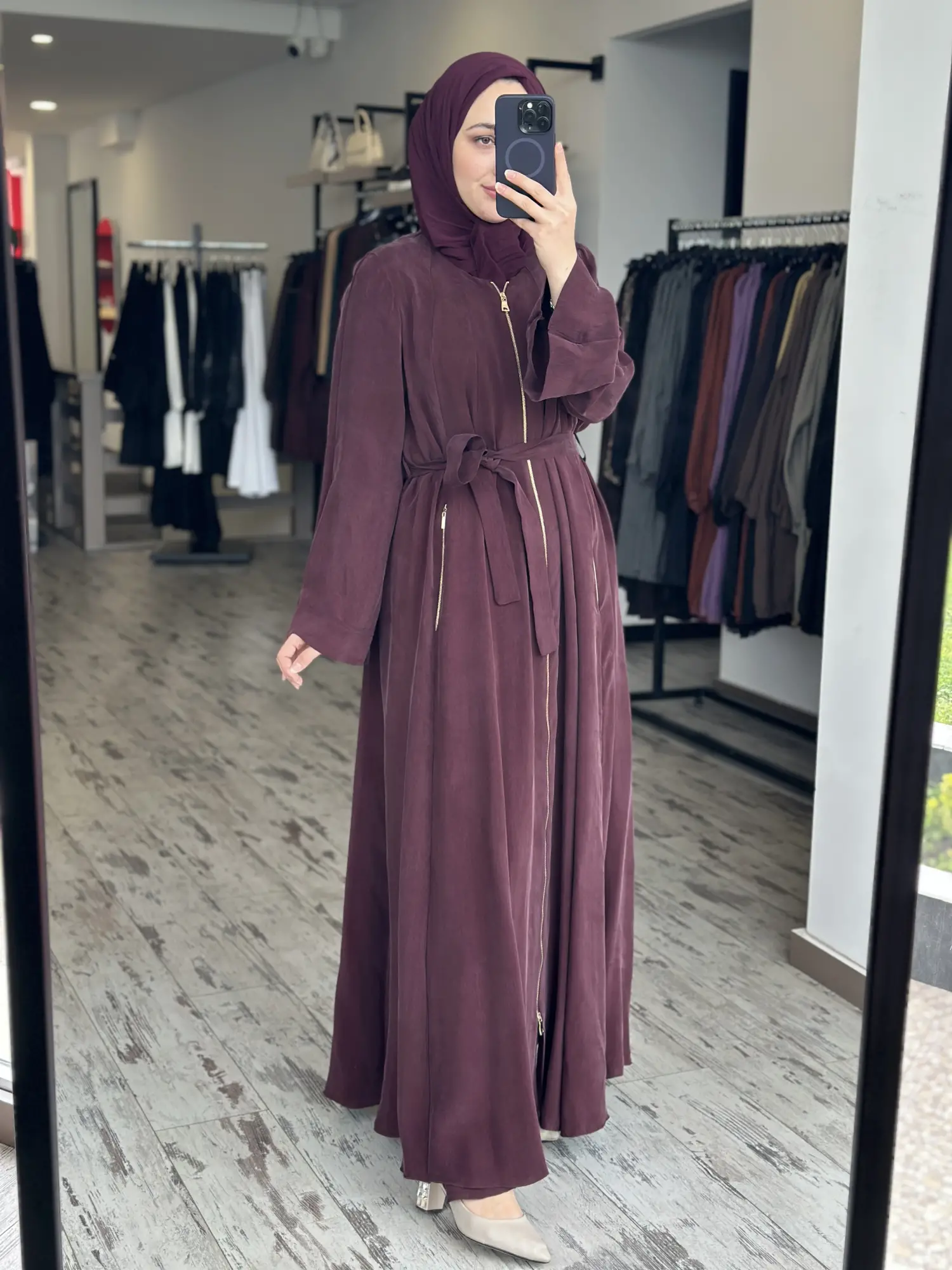 Misswhence Şifon Şal Detaylı  Geniş Kol Cupra İpek Pardesü 39506