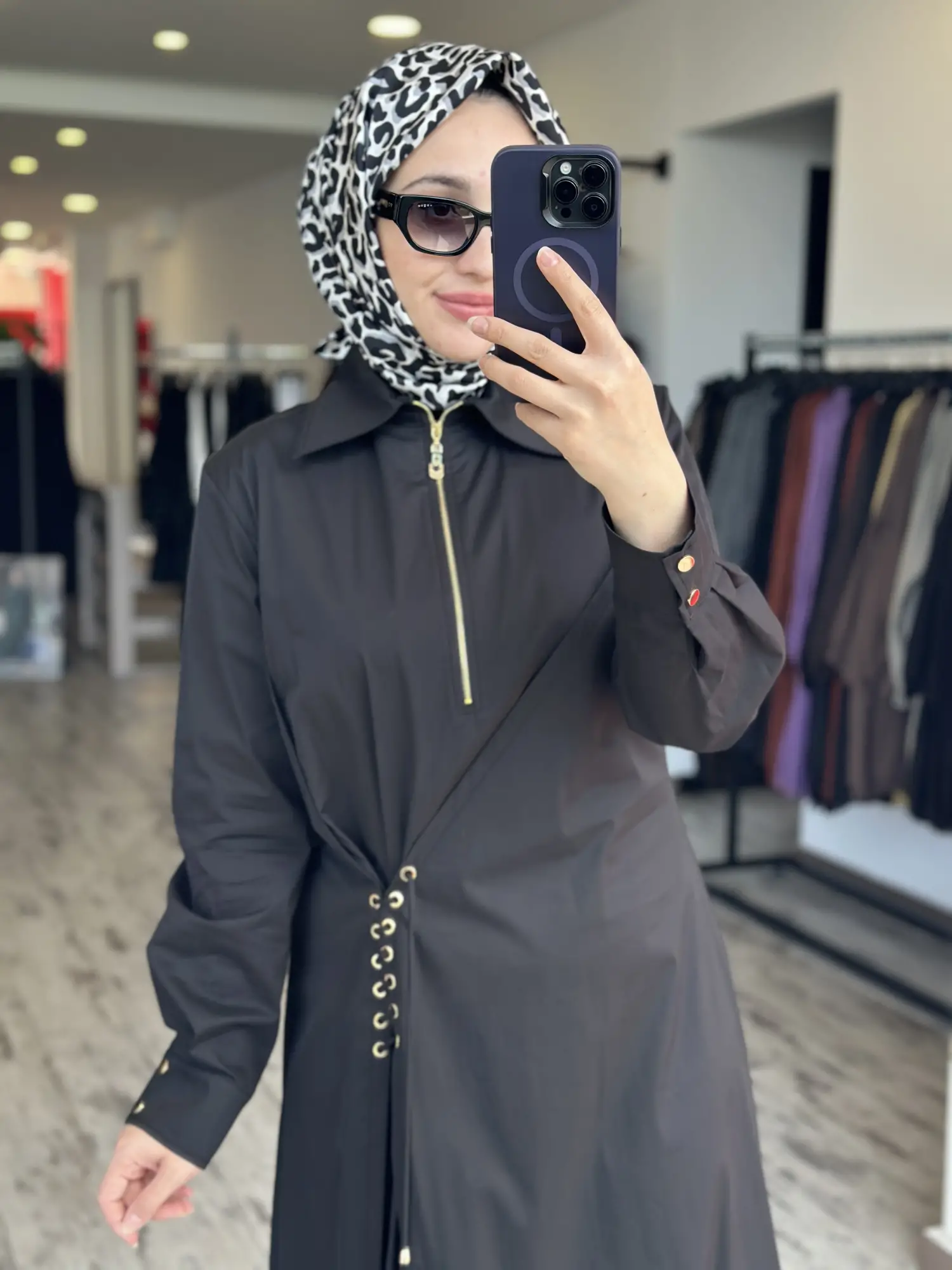 Clande Korsaj Bacık Detaylı Yaka Fermuarlı Poplin Elbise