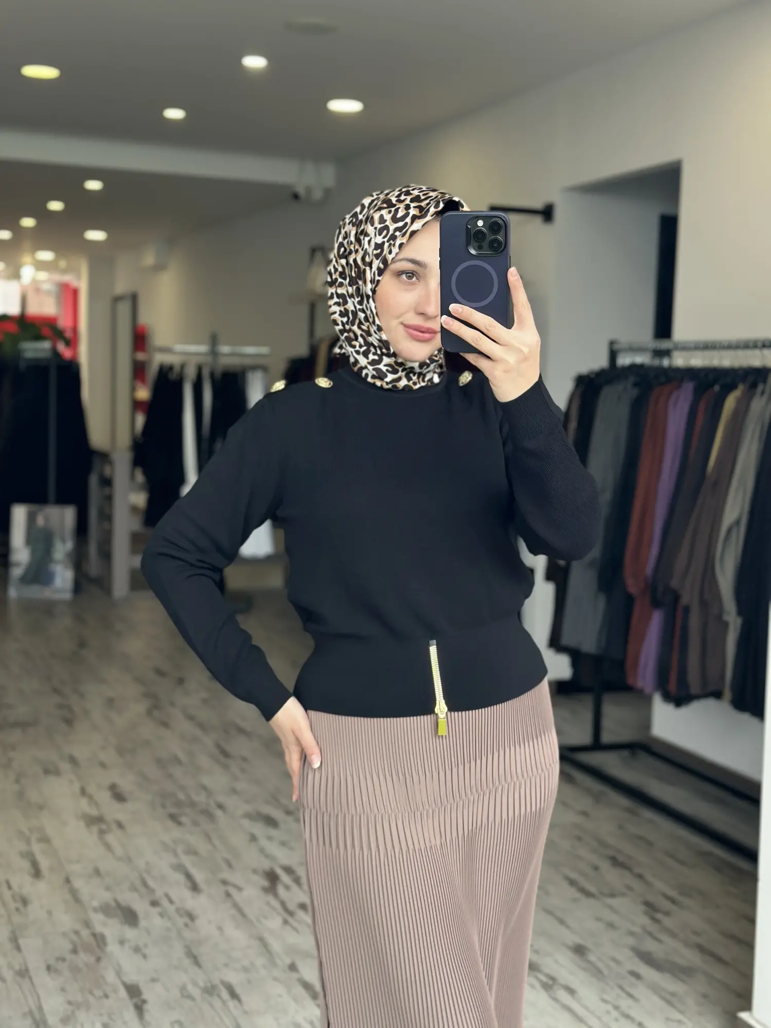 Ghisa Vatkalı Fermuarlı Triko Tunik G4863