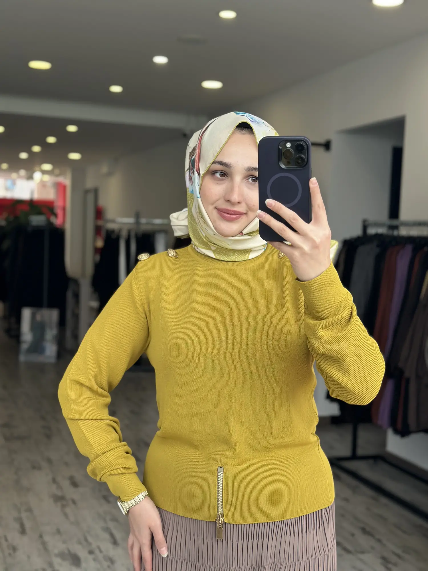 Ghisa Vatkalı Fermuarlı Triko Tunik G4863