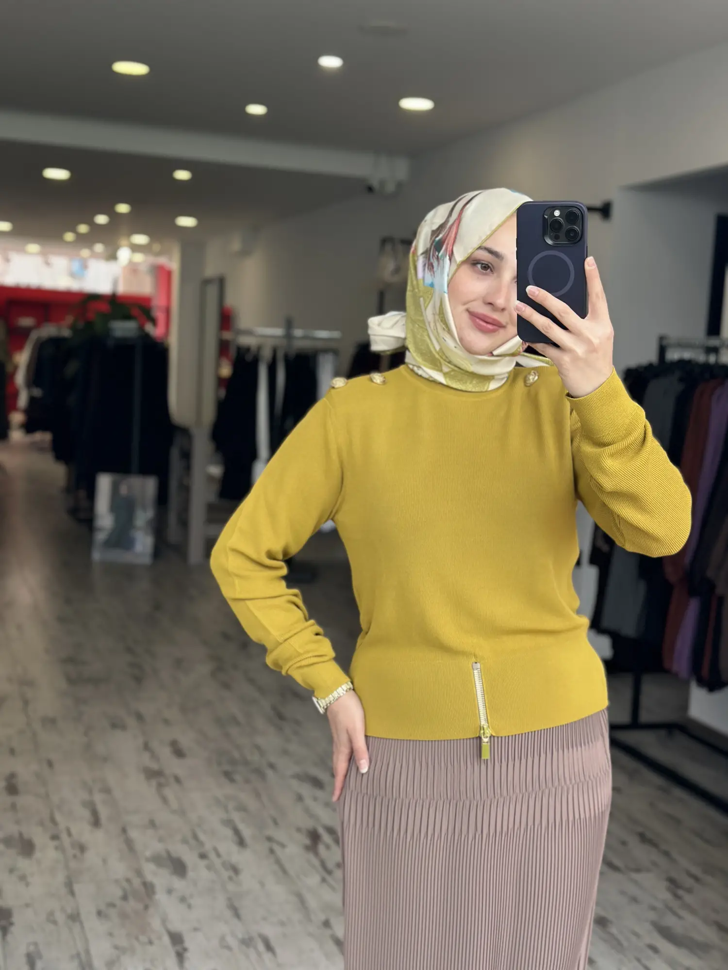 Ghisa Vatkalı Fermuarlı Triko Tunik G4863