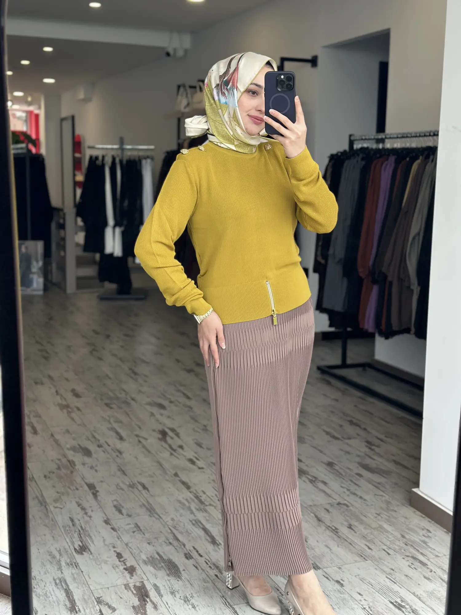 Ghisa Vatkalı Fermuarlı Triko Tunik G4863