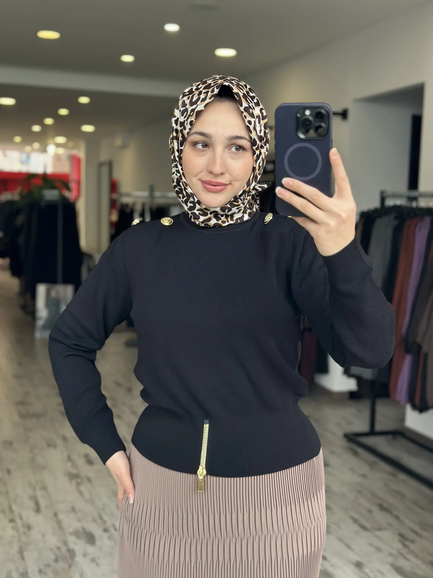 Ghisa Vatkalı Fermuarlı Triko Tunik G4863