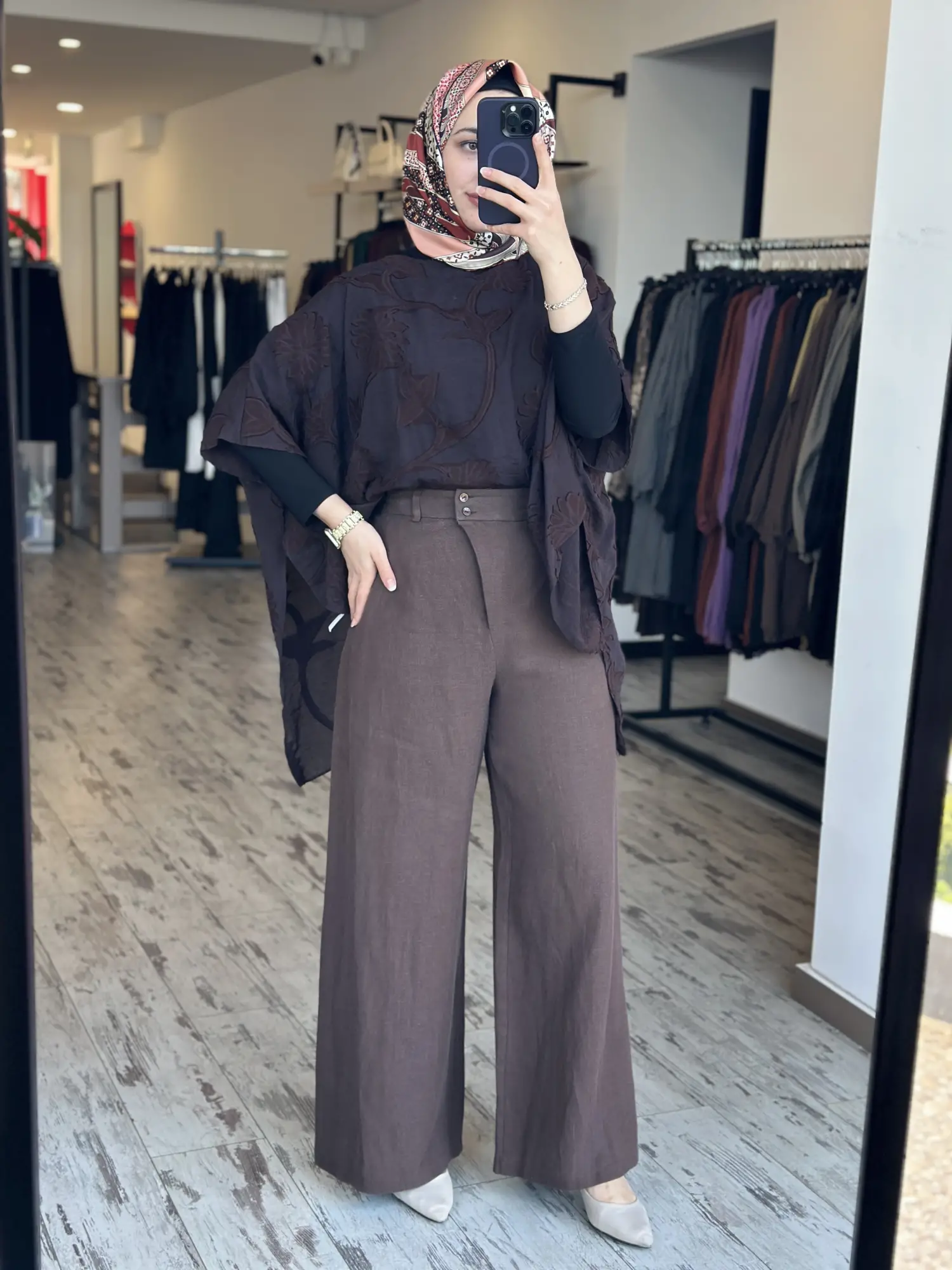 Almarwah Çapraz Kapamalı Keten Pantolon 606118