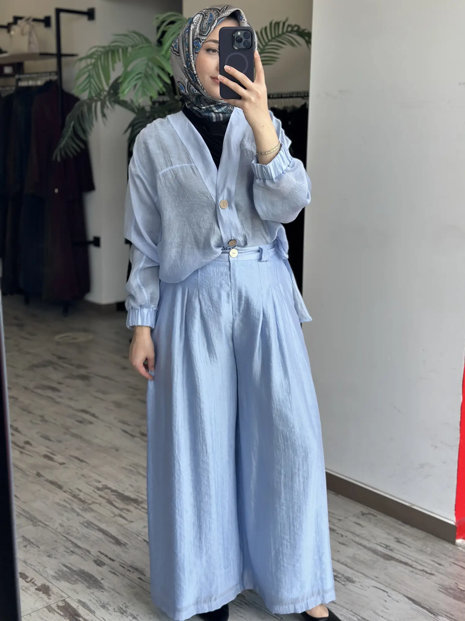 Almarwah Kolları Büzgülü Düğmeli Tencel Ceket 405024