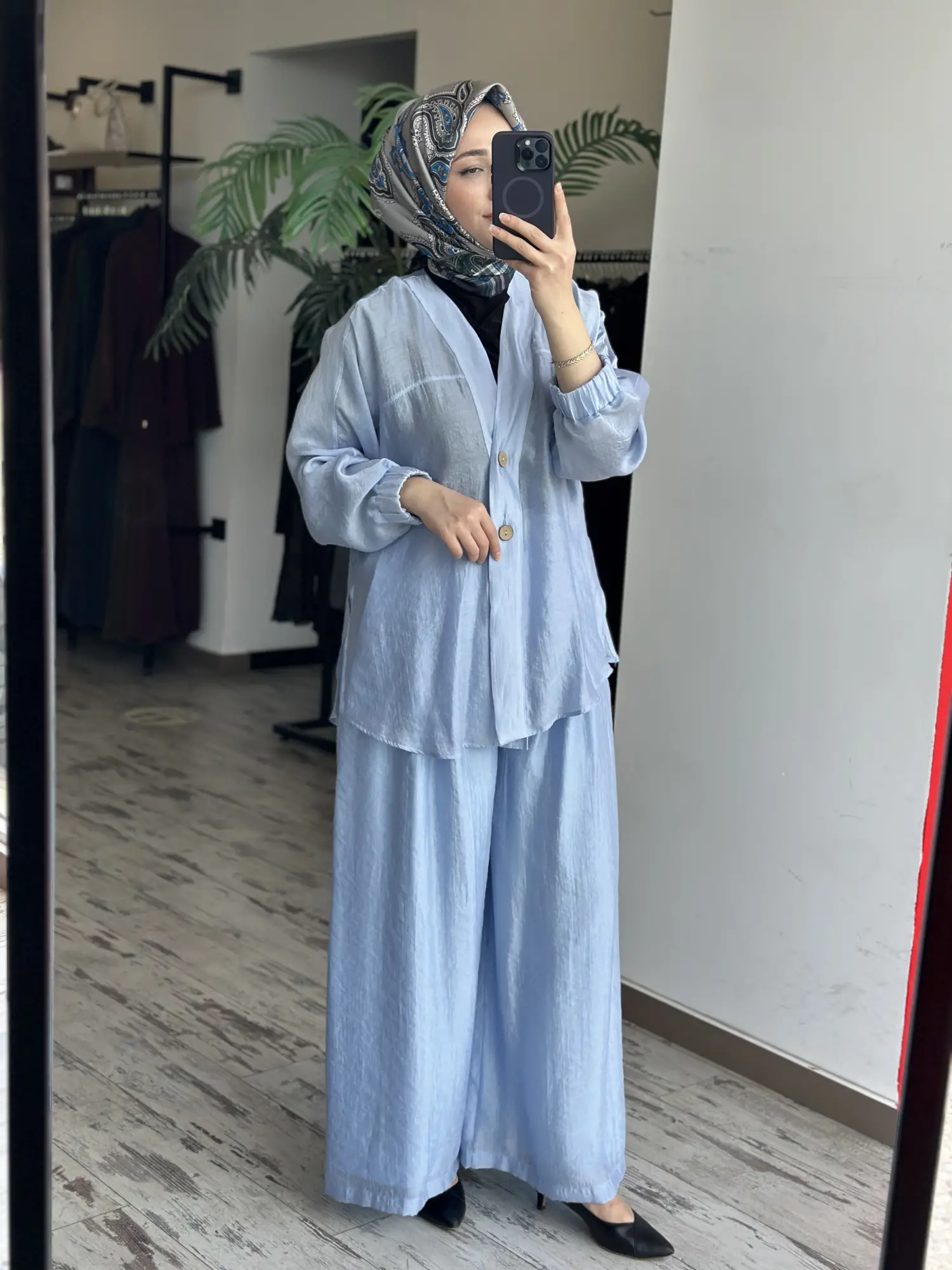 Almarwah Kolları Büzgülü Düğmeli Tencel Ceket 405024