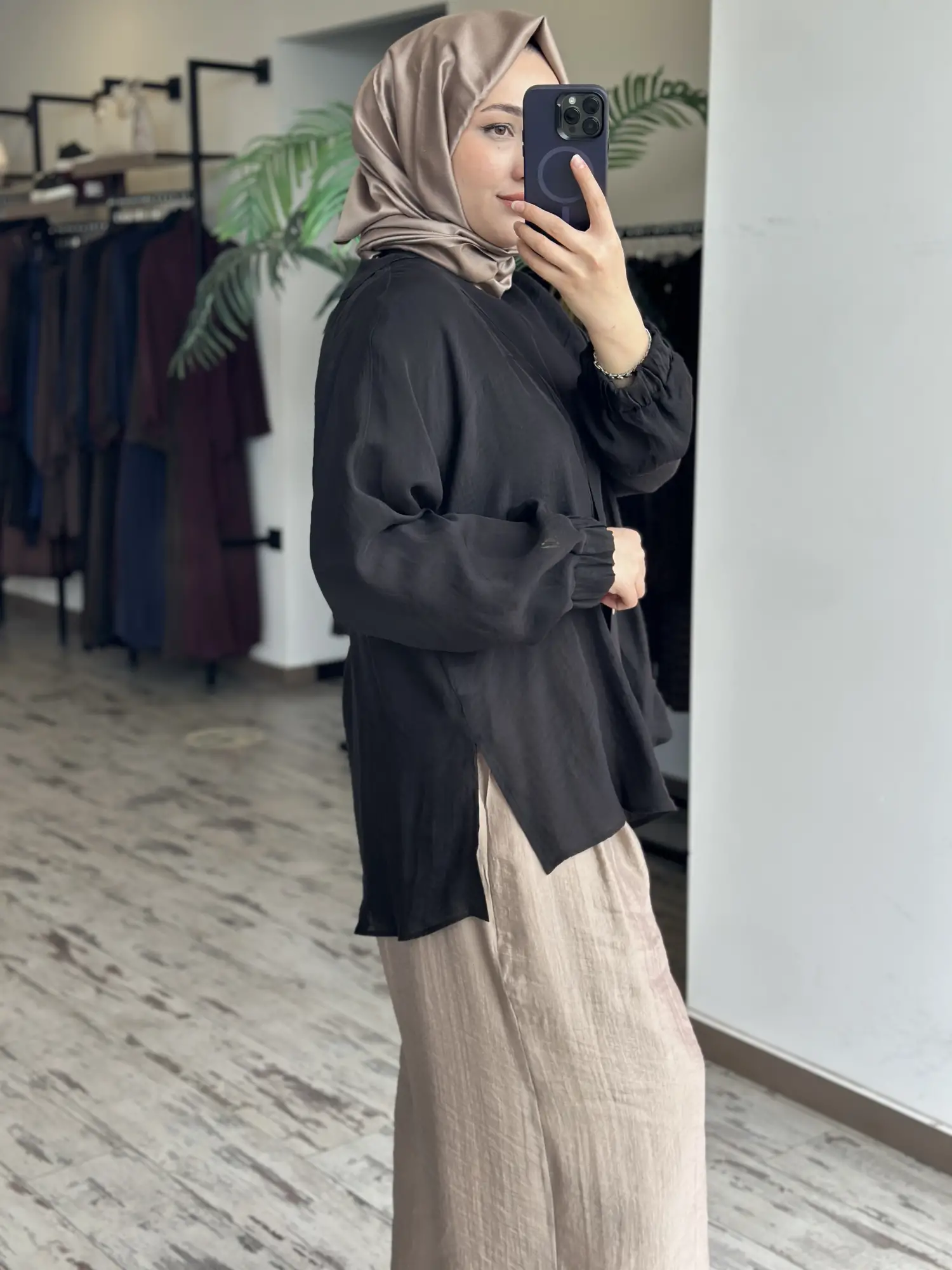 Almarwah Kolları Büzgülü Düğmeli Tencel Ceket 405024