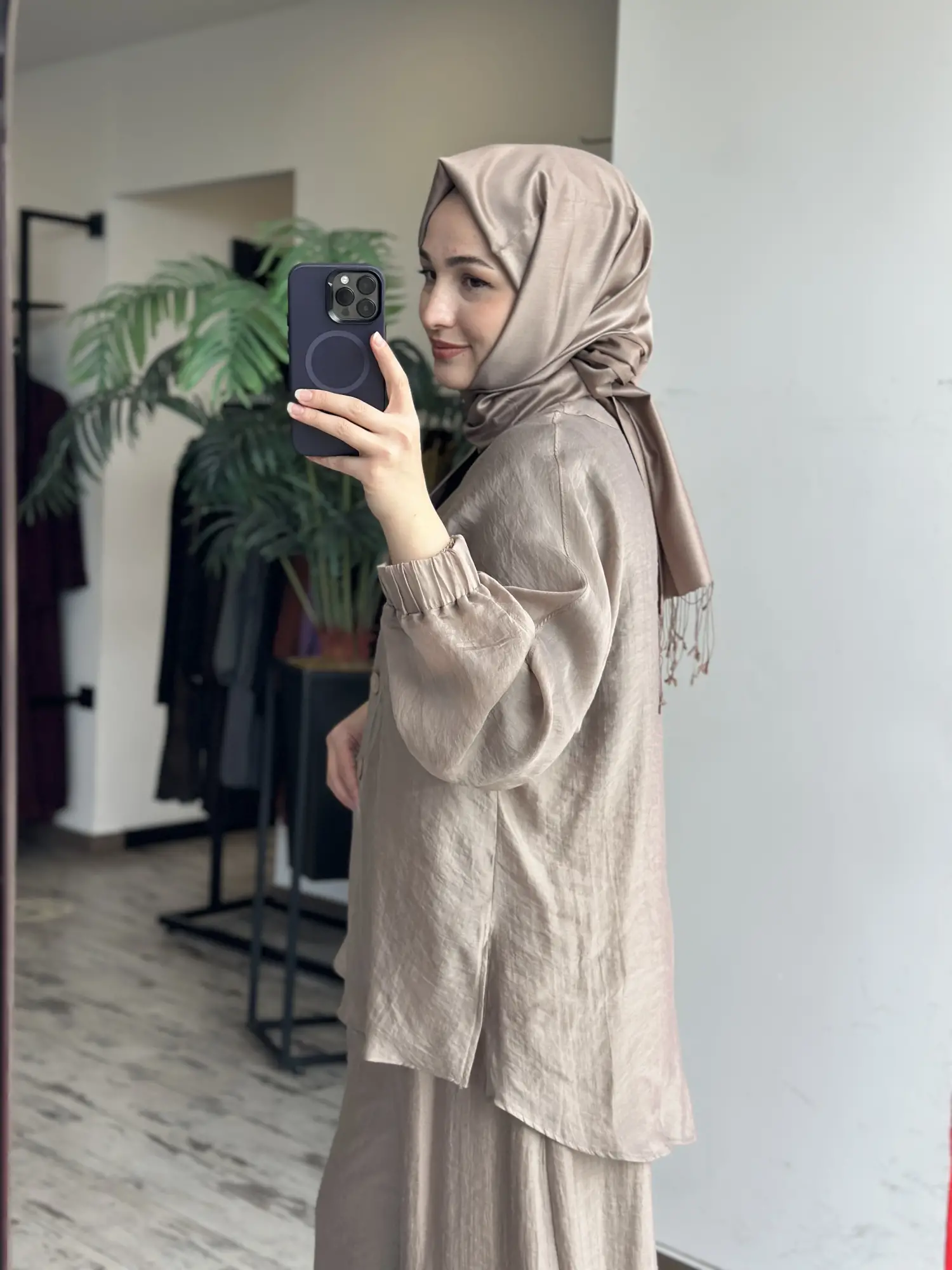 Almarwah Kolları Büzgülü Düğmeli Tencel Ceket 405024