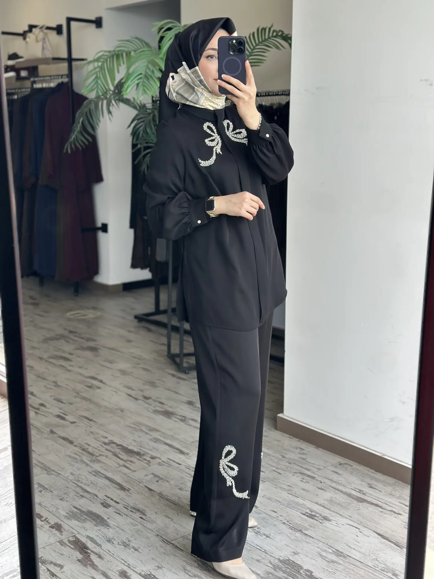 SENNA Taş Detaylı Şık Tunik Pantolon Takım SD2620014