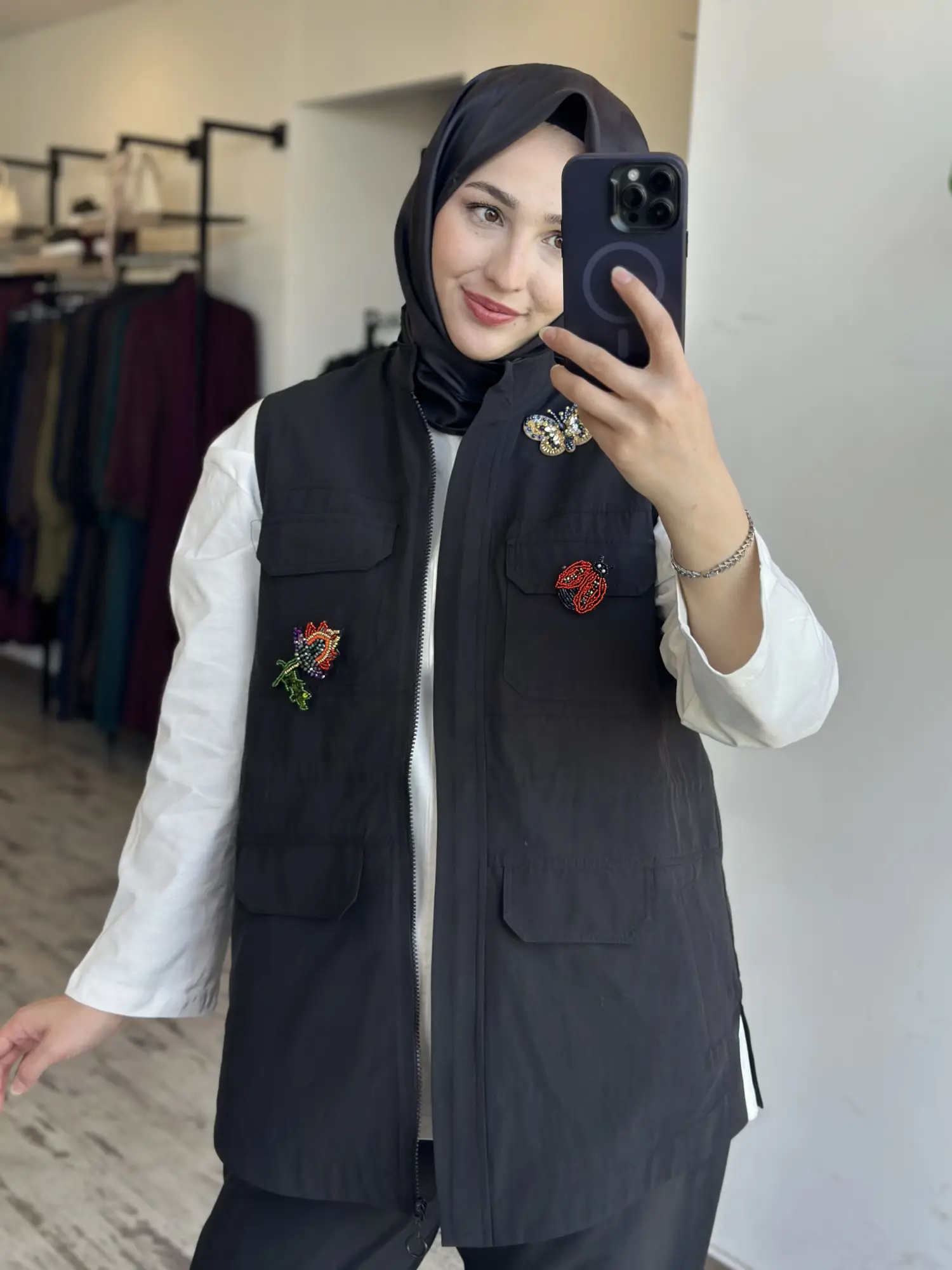 Ghisa Broş Detaylı Çok Cepli Yelek Pantolon Takım G9175