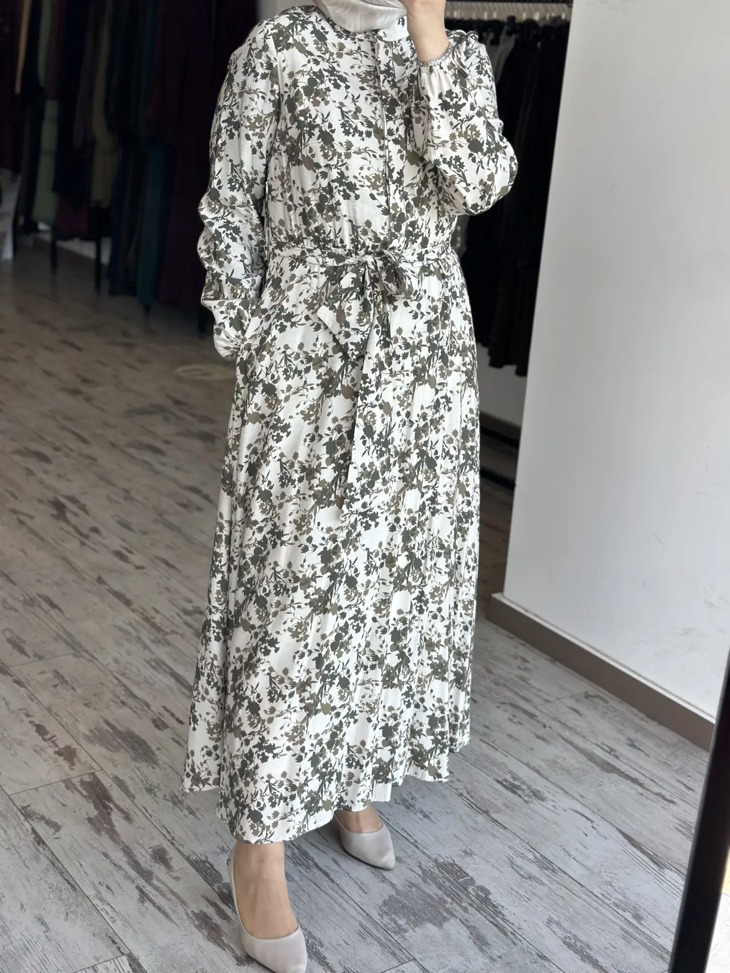 Kayra Floral Desenli Tencel Elbise KA83057
