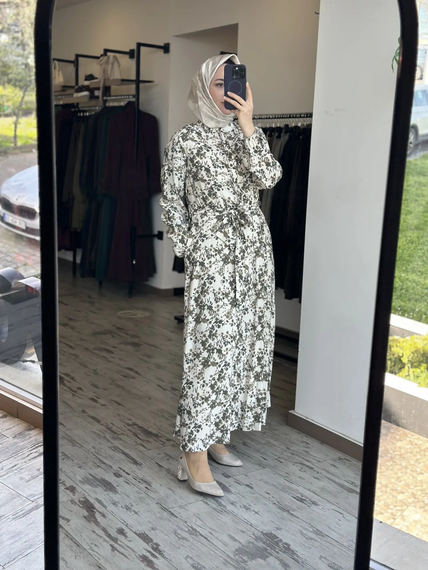 Kayra Floral Desenli Tencel Elbise KA83057