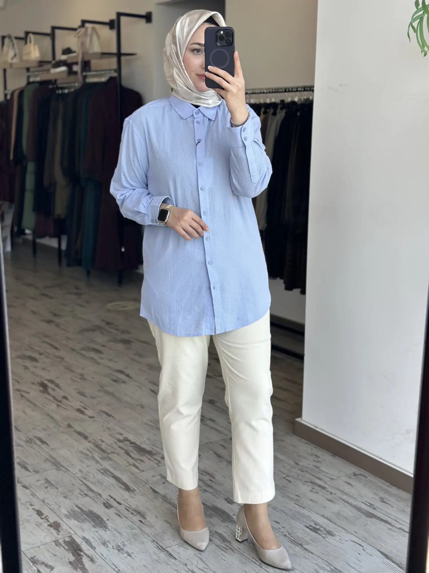 Kayra Beli Lastikli Havuç Paça Pamuklu Pantolon KA19095