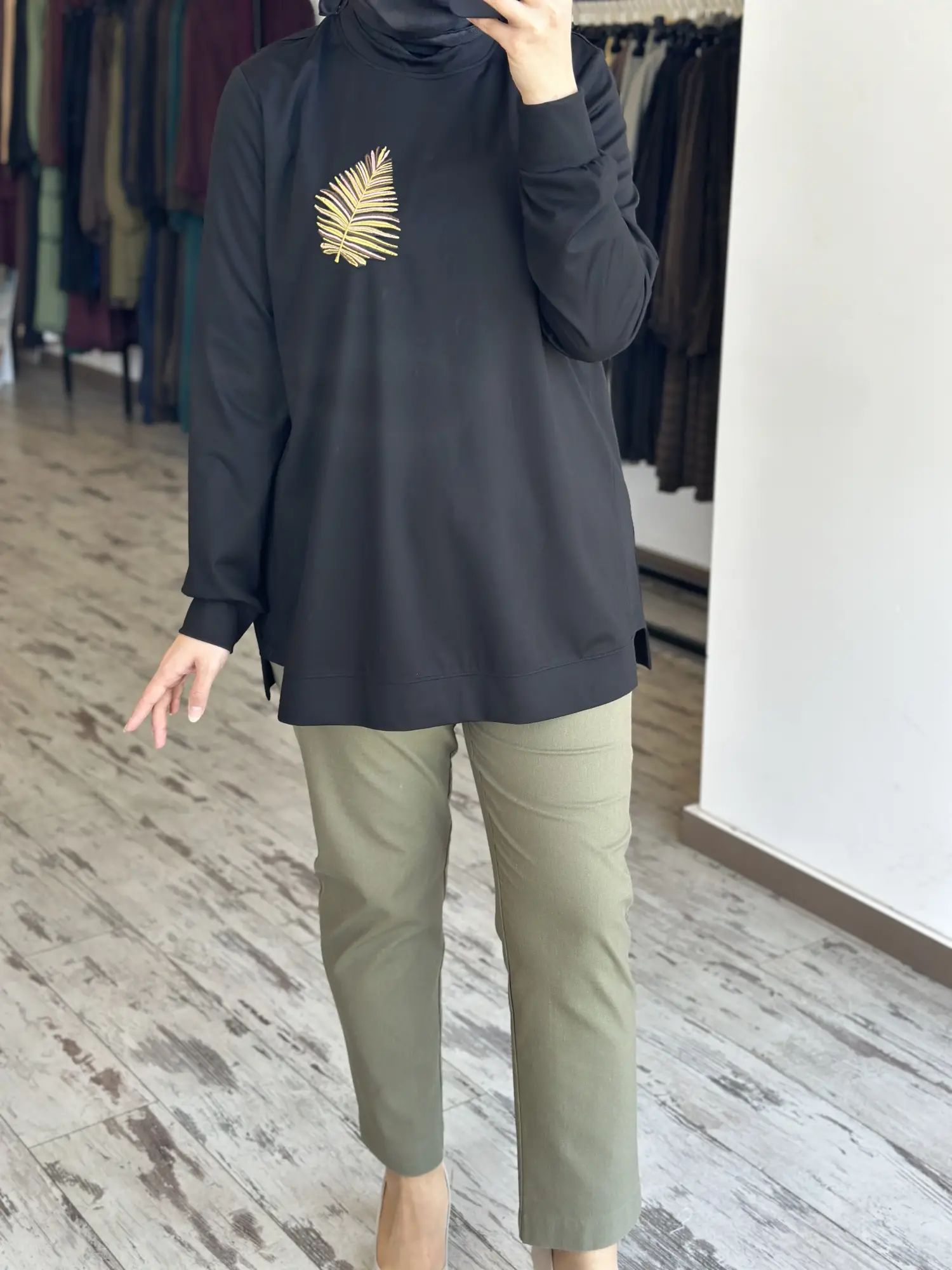 Kayra Beli Lastikli Havuç Paça Pamuklu Pantolon KA19095