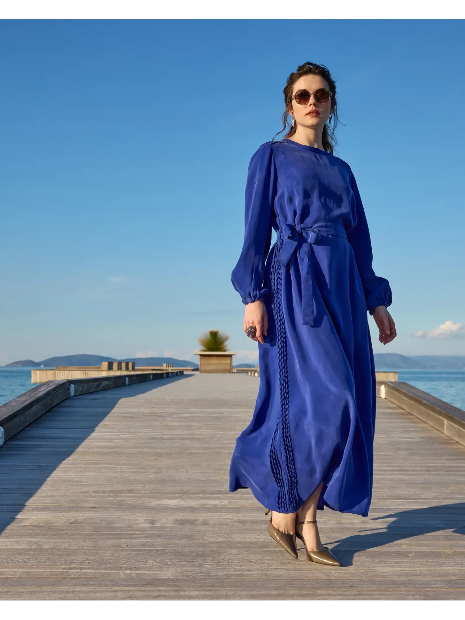 Misswhence Drape Detaylı Cupra İpek Elbise 39833