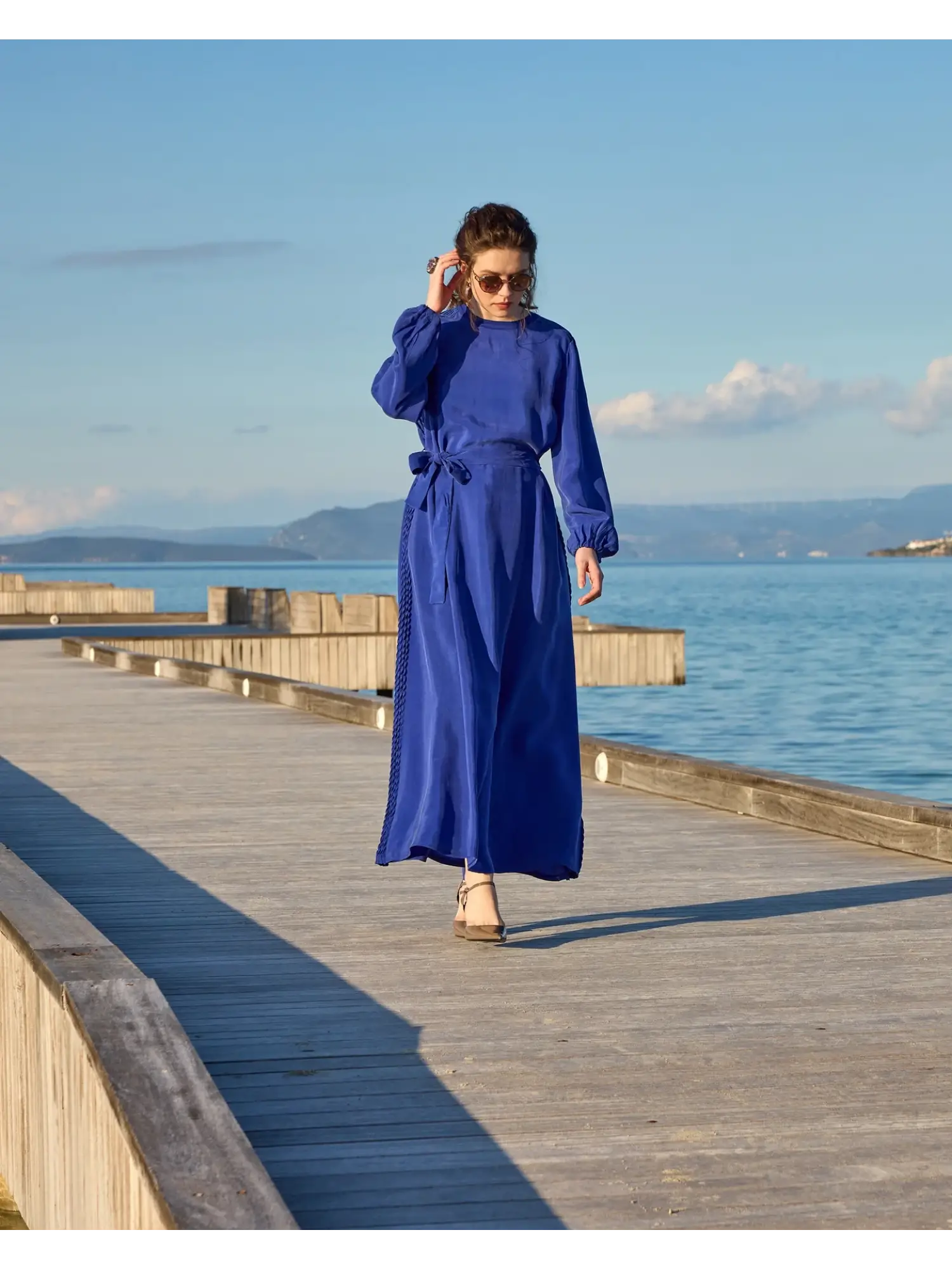 Misswhence Drape Detaylı Cupra İpek Elbise 39833