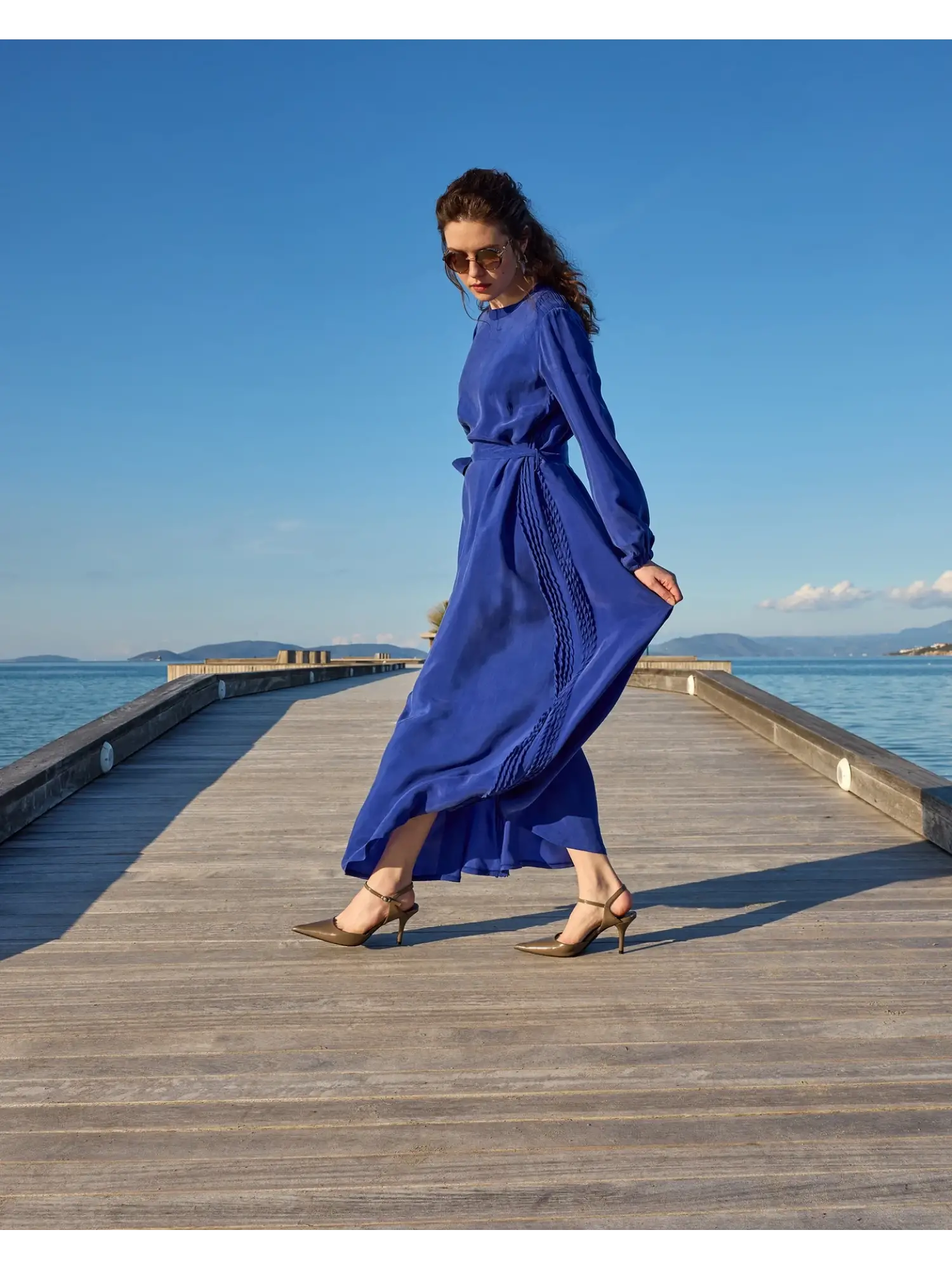 Misswhence Drape Detaylı Cupra İpek Elbise 39833