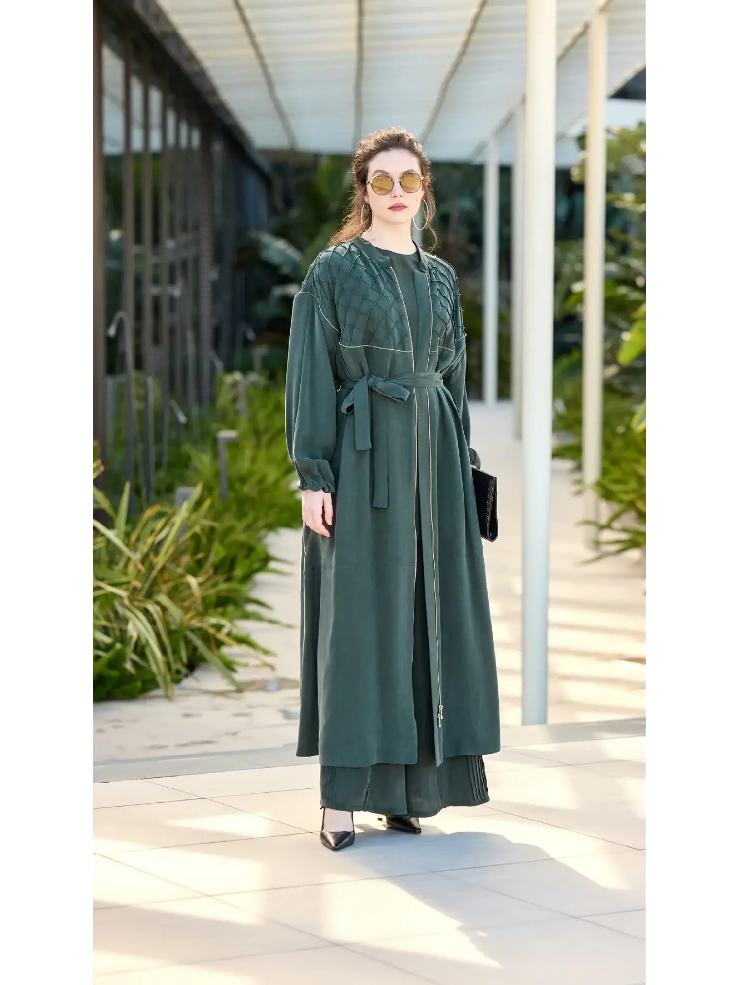 Misswhence Dikiş ve Fermuar Detaylı Cupra İpek Pardesü 39505