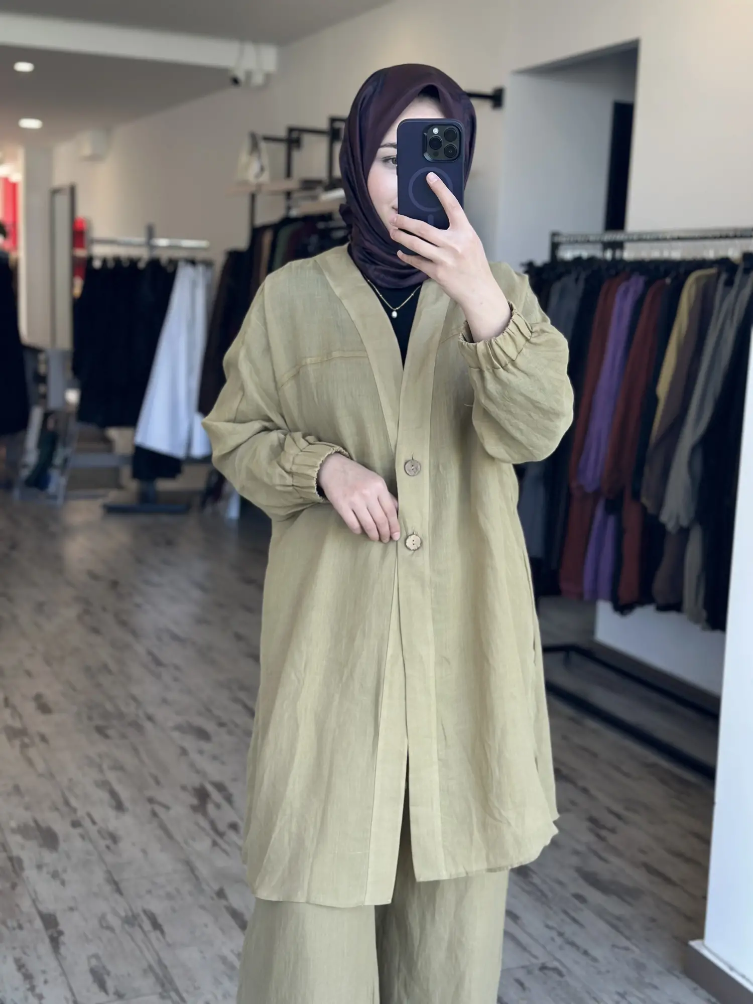 Almarwah Keten Geniş Paça Astarlı Pantolon 606124