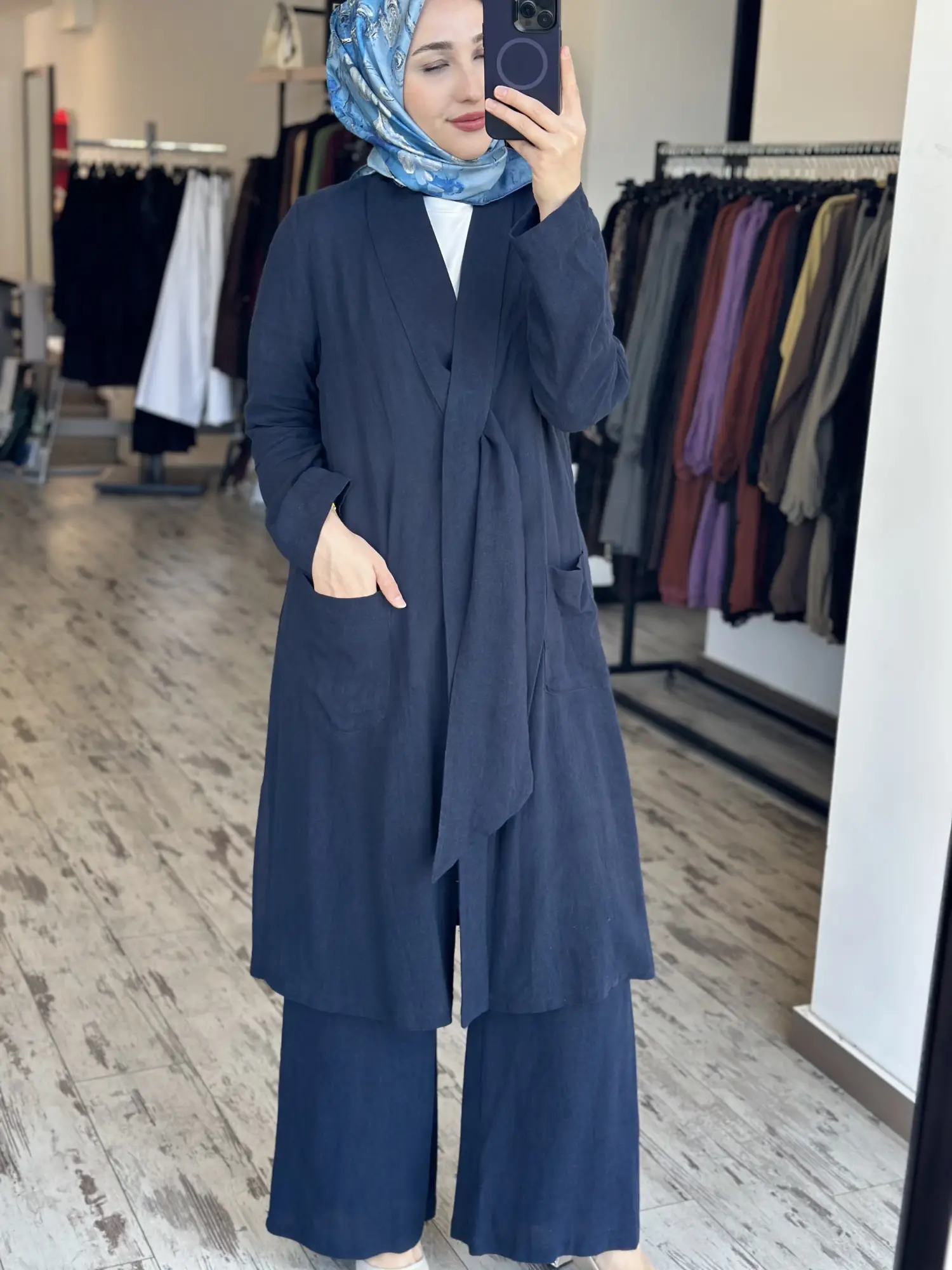 Almarwah Keten Kap Pantolon İçlik 3 lü Takım 202995