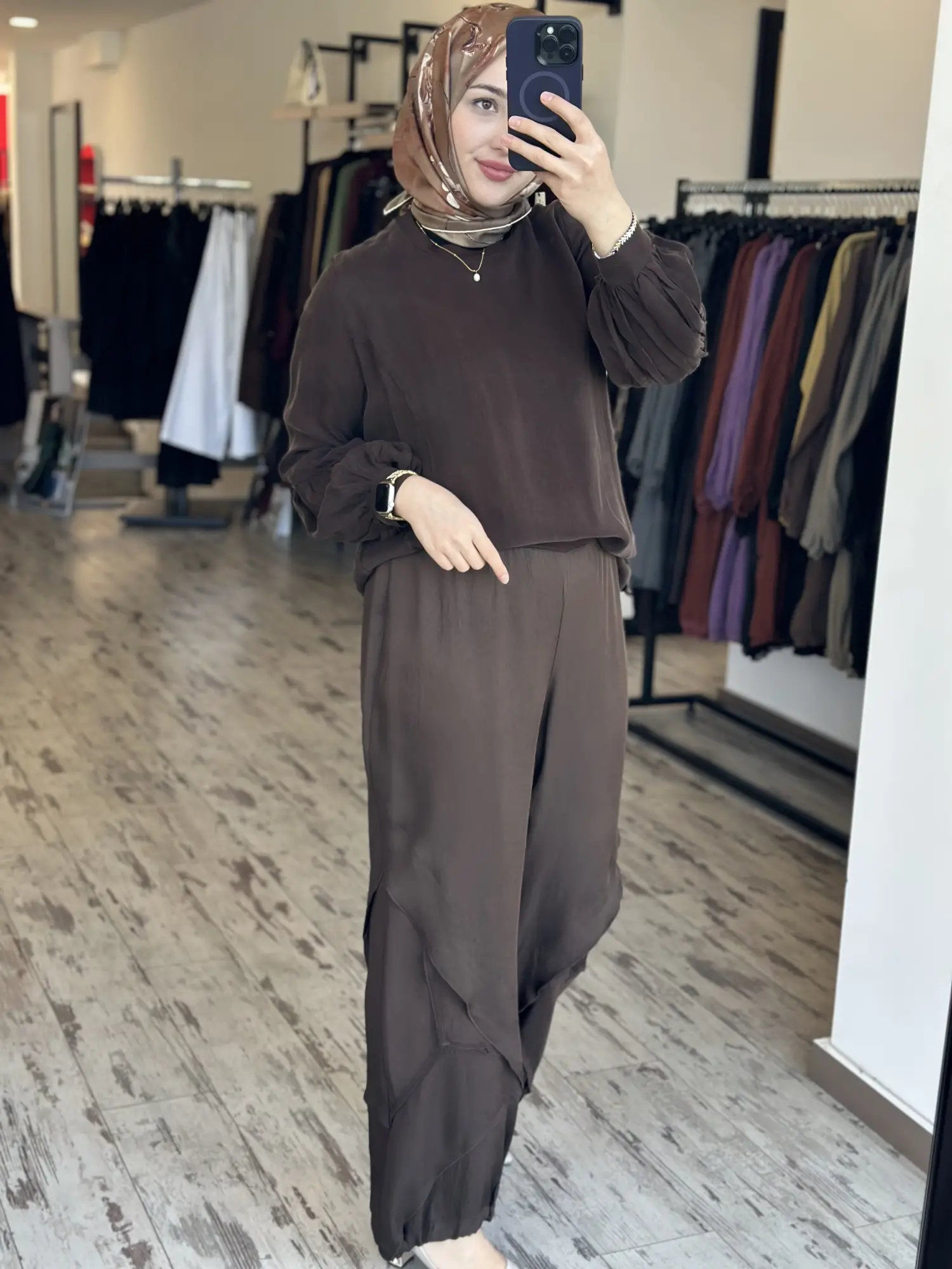 Misswhence Paçası Parça ve Büzdürme Detaylı Rahat Chanel Keten Pantolon 39117K