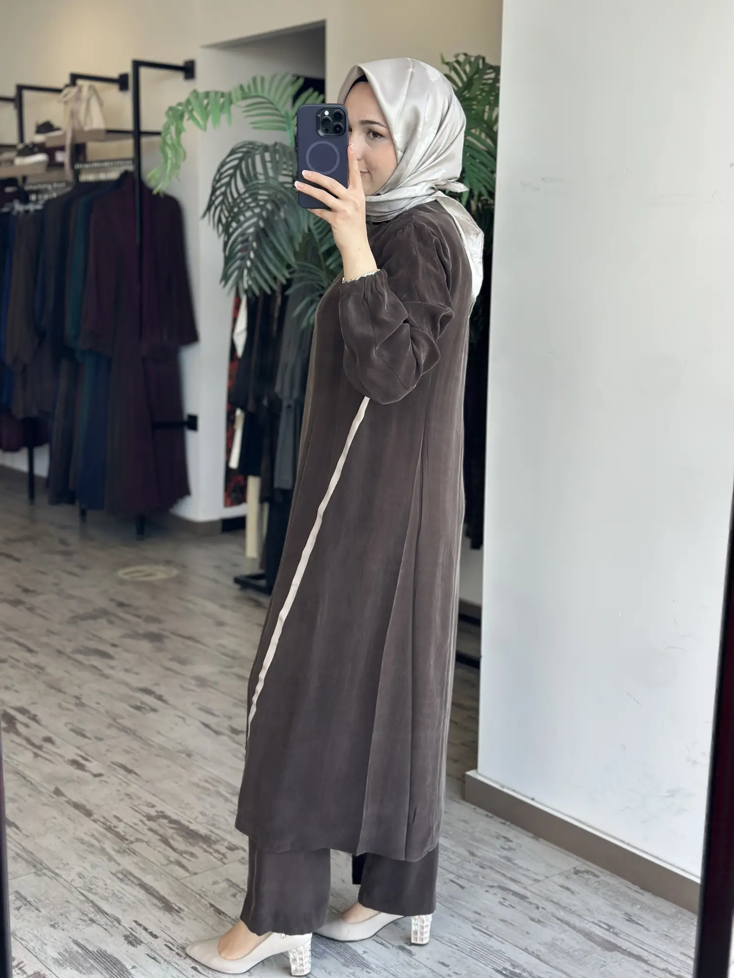 Misswhence Fermuar Detaylı Maxi Boy Cupra İpek Tunik 39031