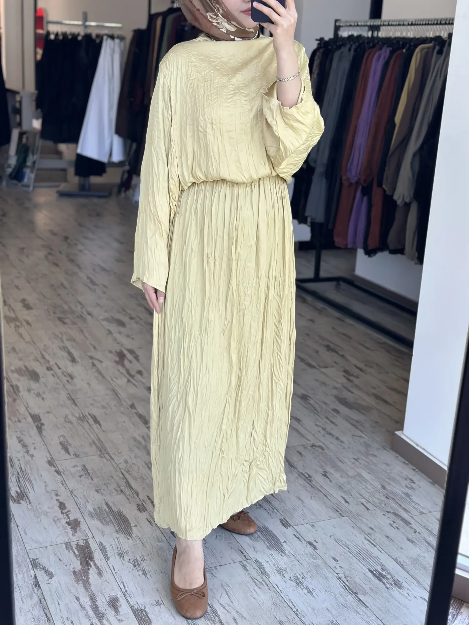 Kahma Kraşlı Yarasa Kol Elbise