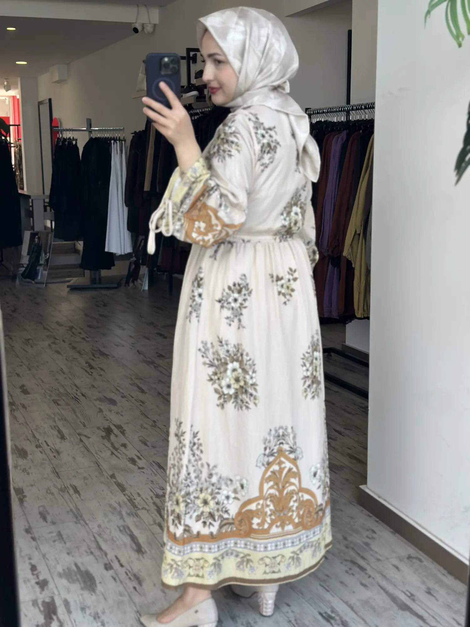 Kayra Desenli Vual Gömlek Elbise KA23087