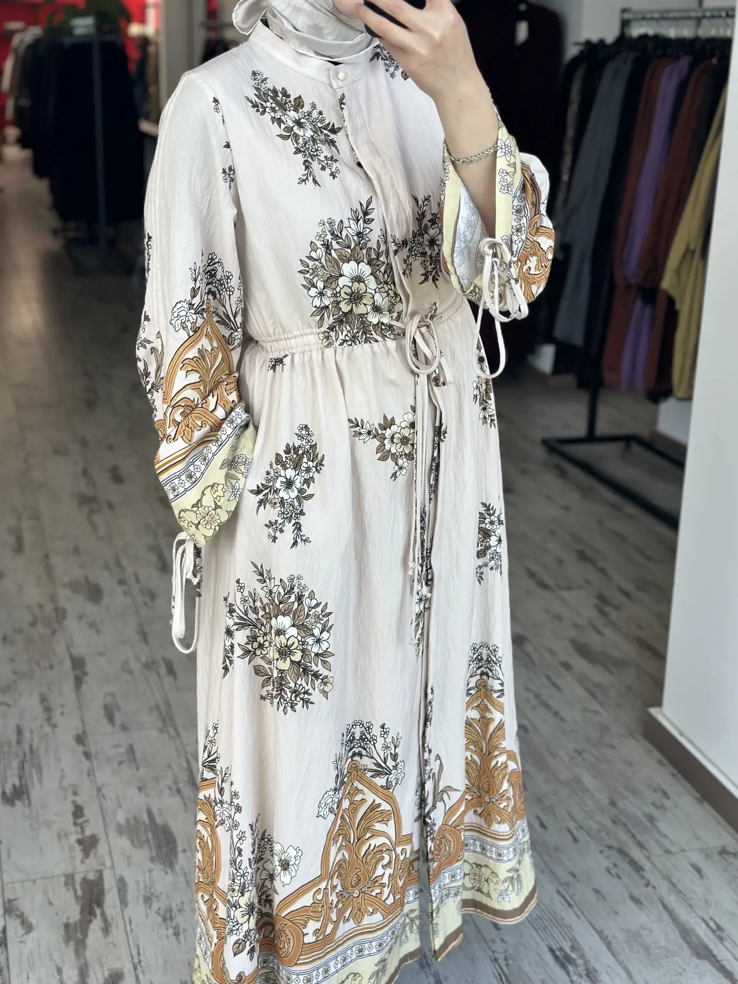 Kayra Desenli Vual Gömlek Elbise KA23087