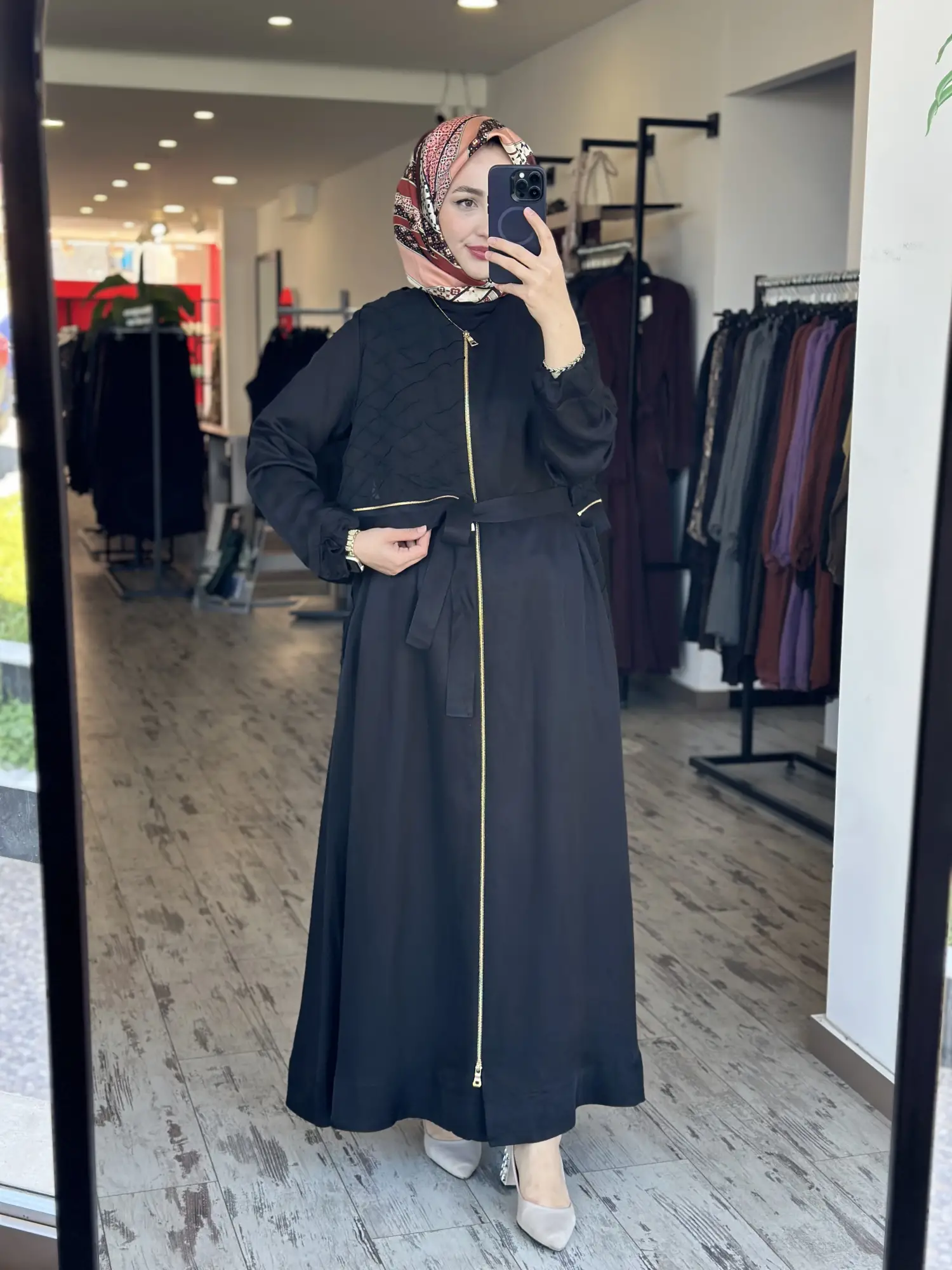 Misswhence Şifon Dikiş ve Rüzgarlık Detaylı Fermauarlı Chanel Keten Pardesü 39515