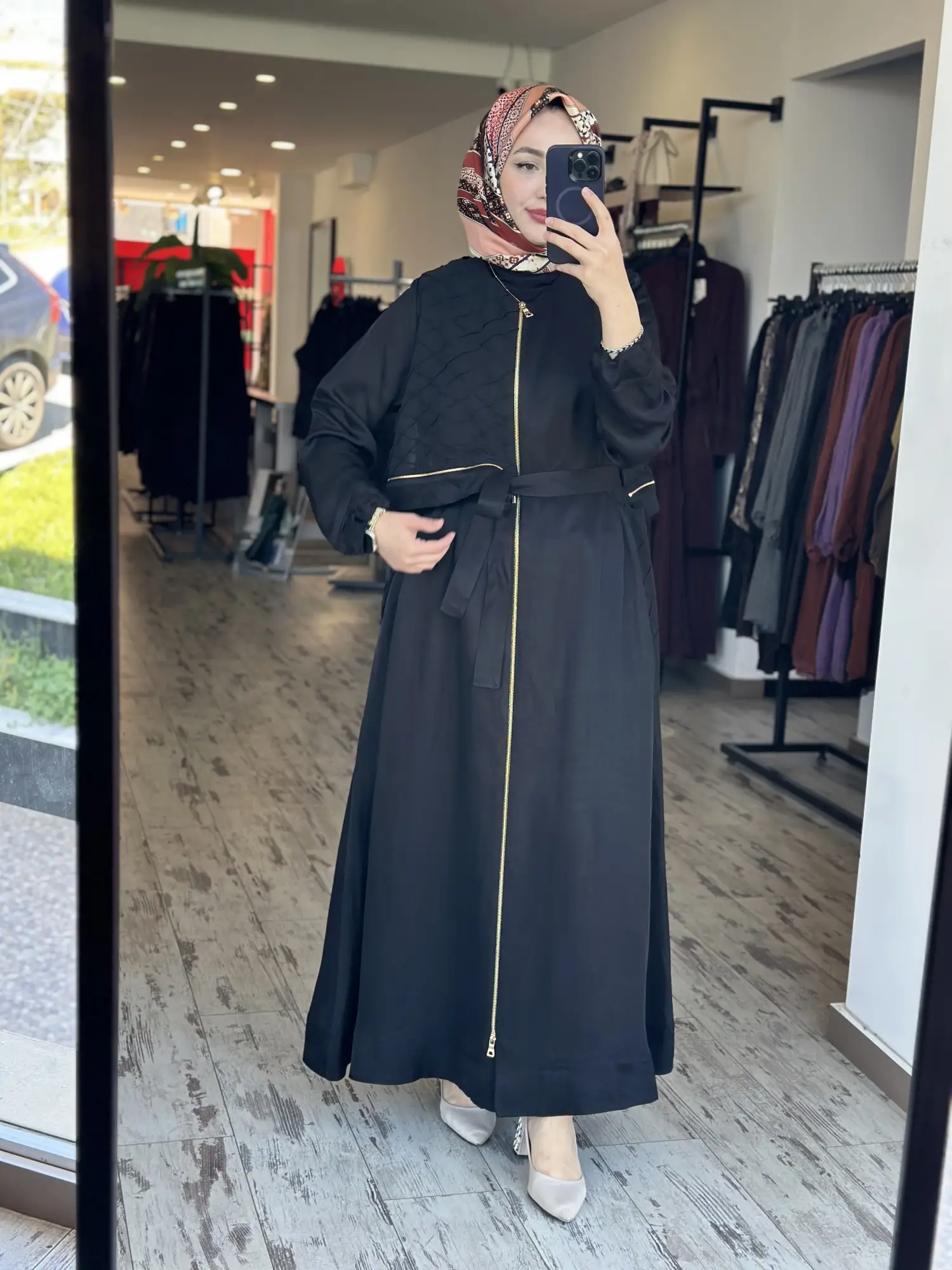 Misswhence Şifon Dikiş ve Rüzgarlık Detaylı Fermauarlı Chanel Keten Pardesü 39515