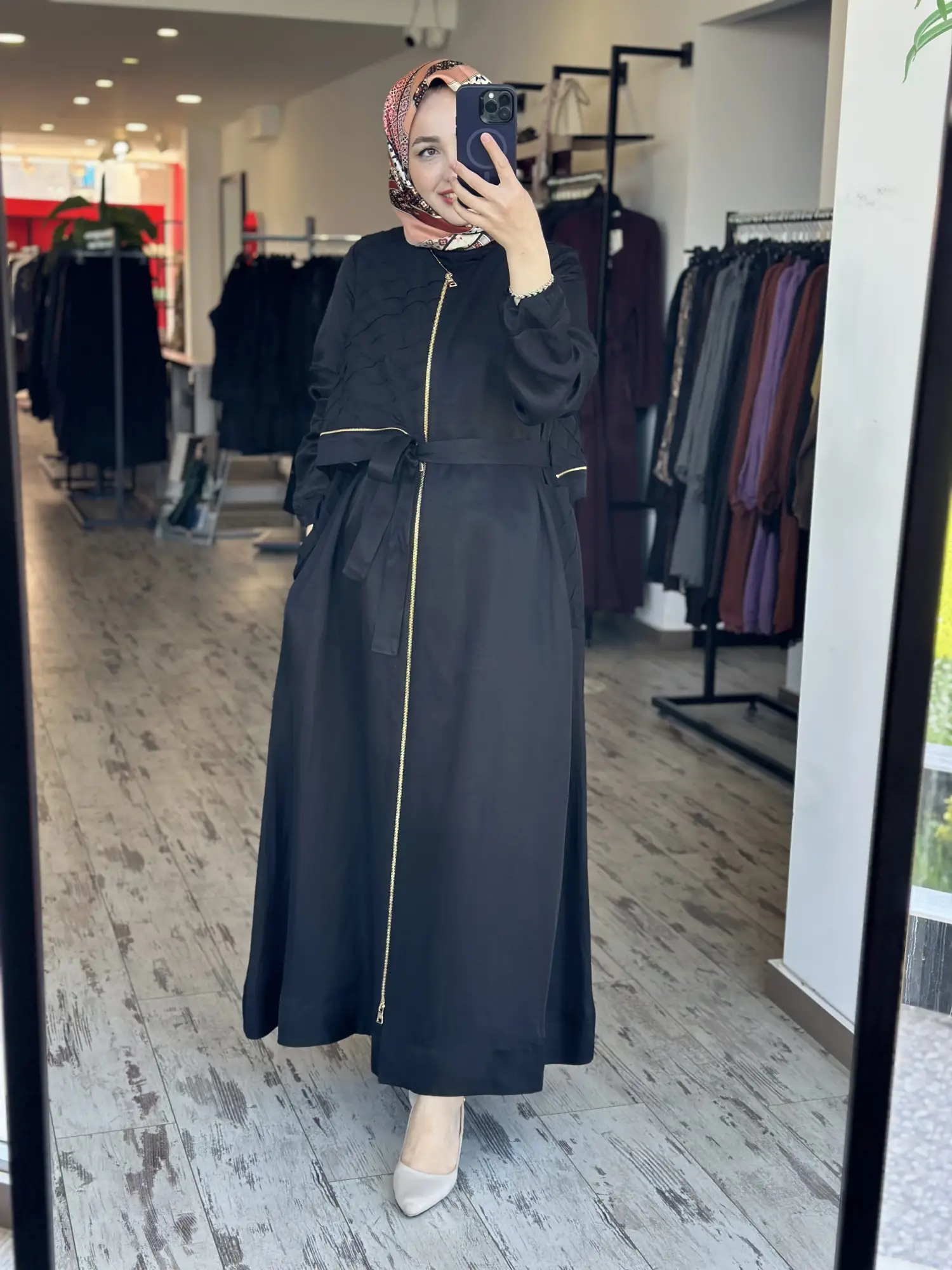 Misswhence Şifon Dikiş ve Rüzgarlık Detaylı Fermauarlı Chanel Keten Pardesü 39515