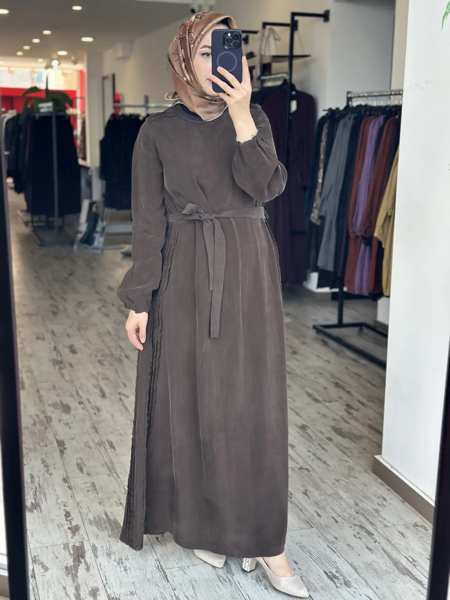 Misswhence Drape Detaylı Cupra İpek Elbise 39833