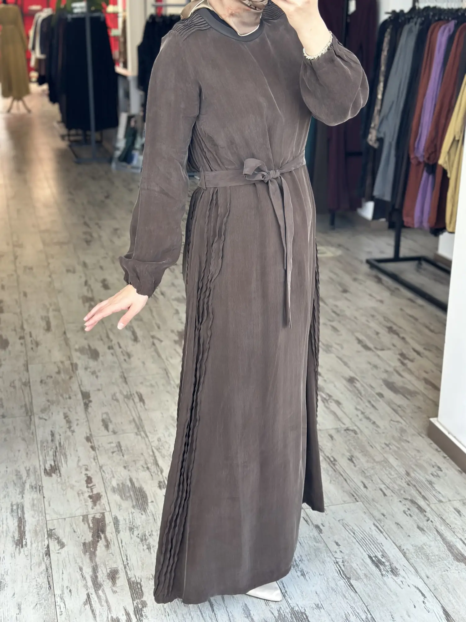Misswhence Drape Detaylı Cupra İpek Elbise 39833