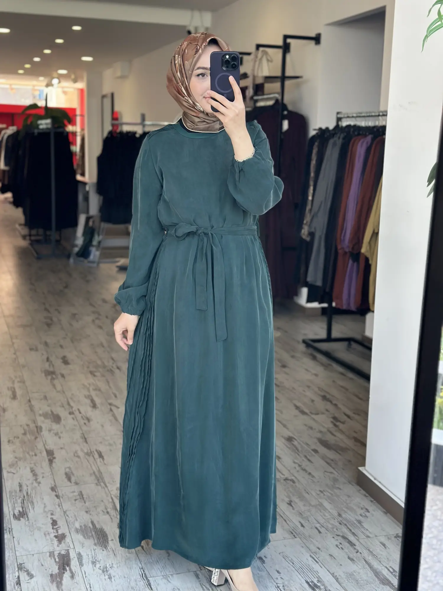 Misswhence Drape Detaylı Cupra İpek Elbise 39833